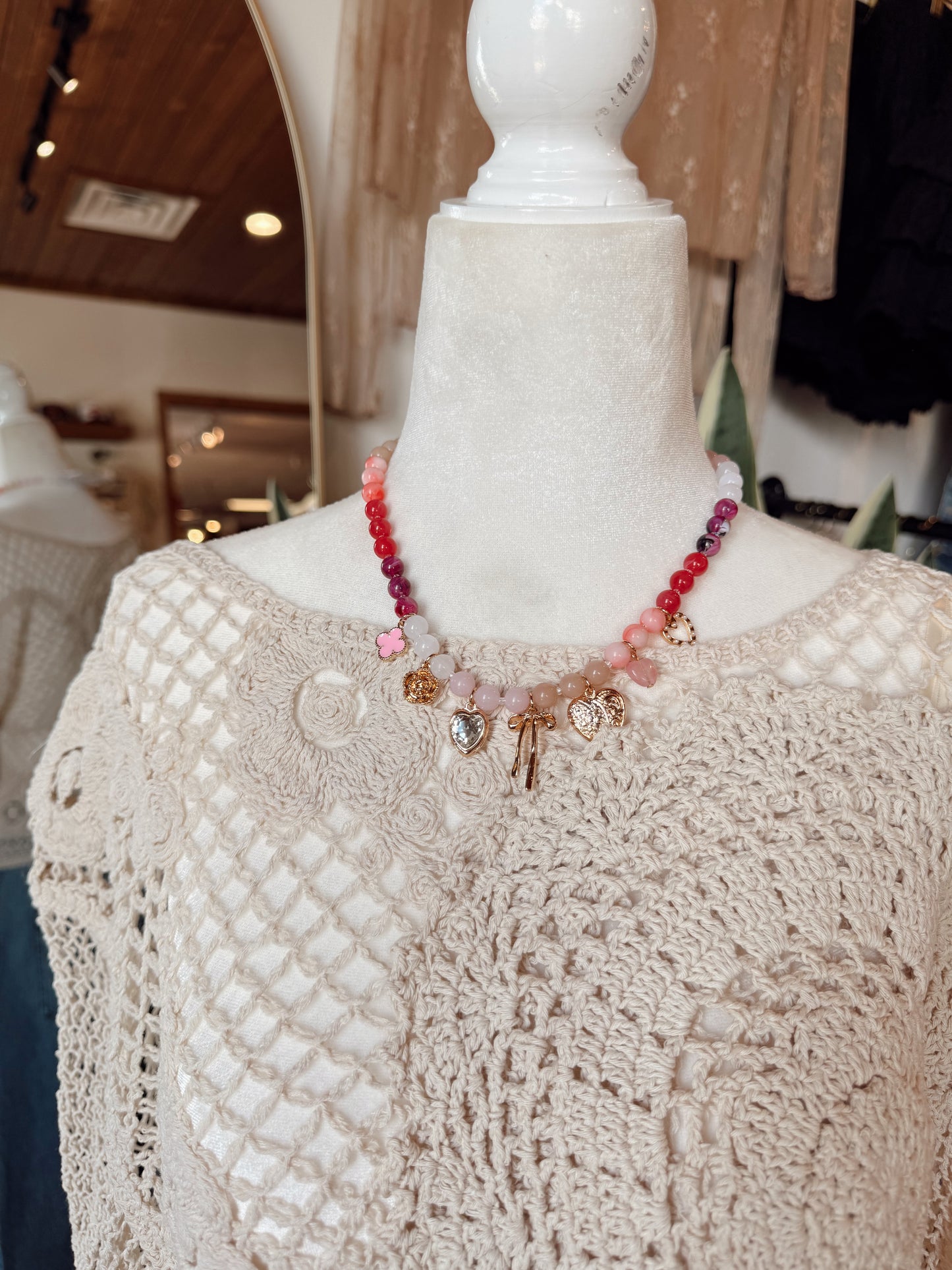 Mauve Beaded Necklace
