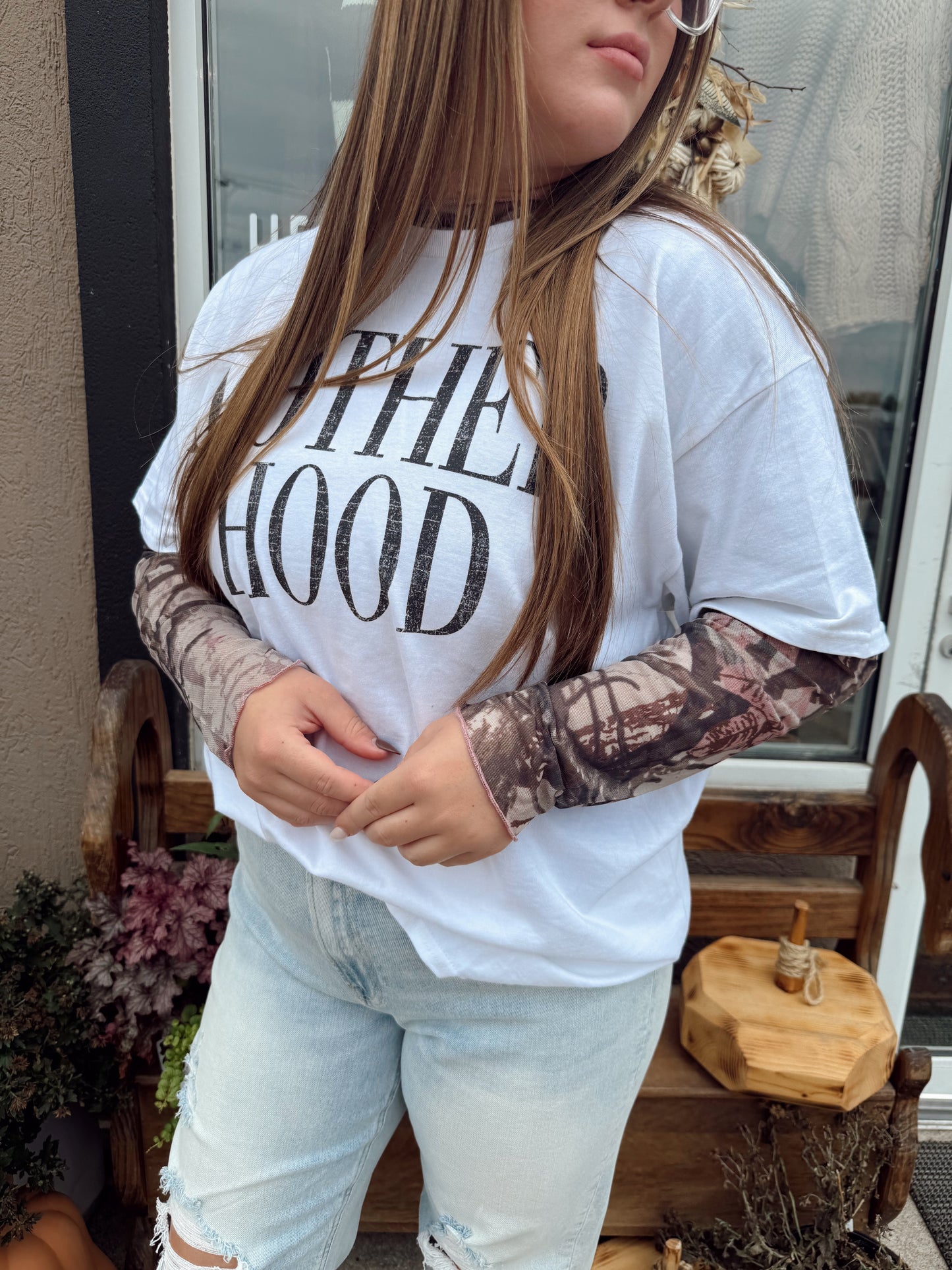 Camo Mesh Top