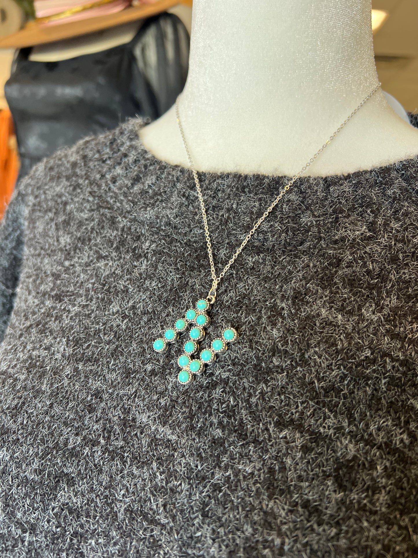 Turquoise Initial Necklace