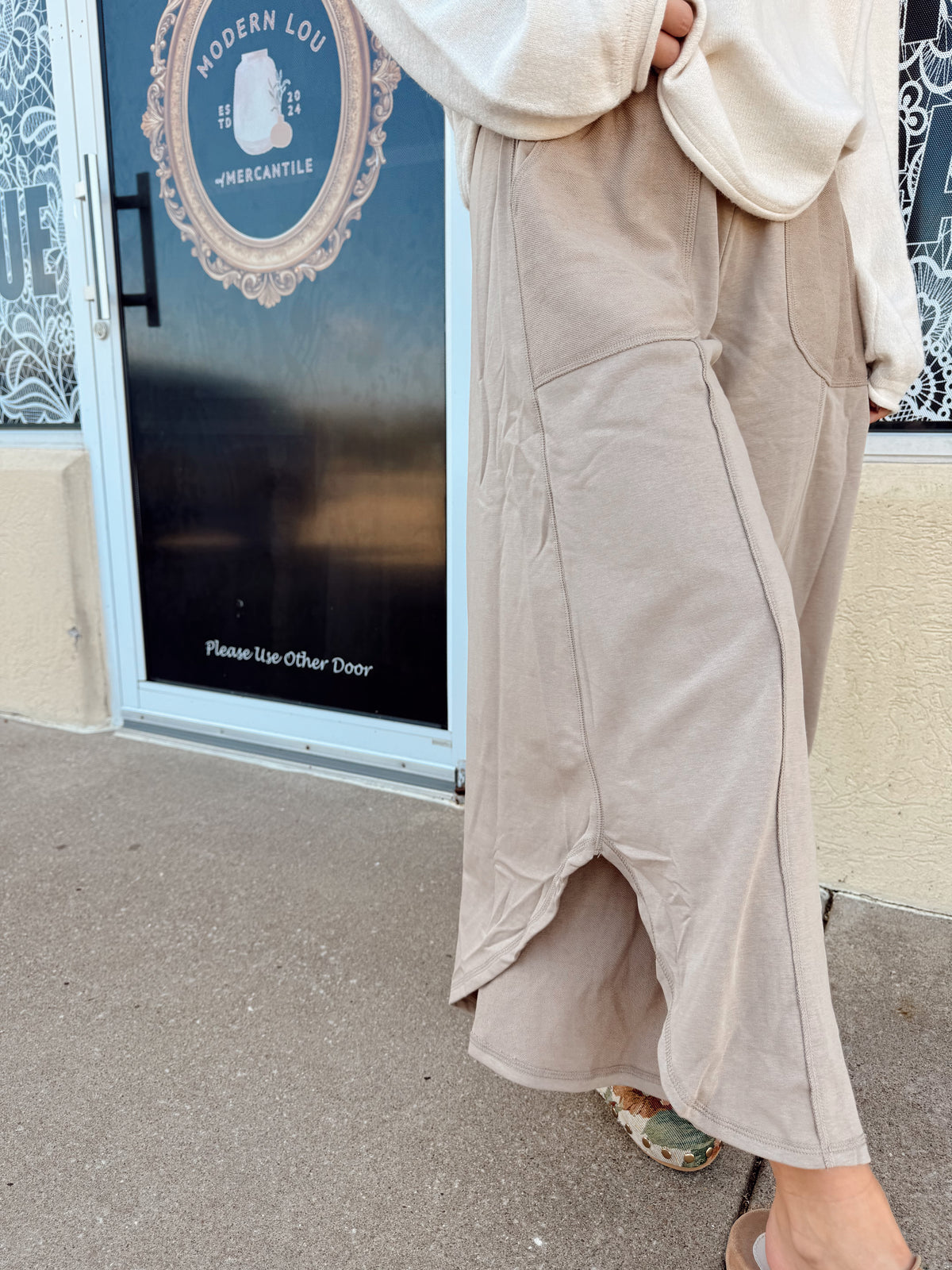 French Terry Pants- Taupe