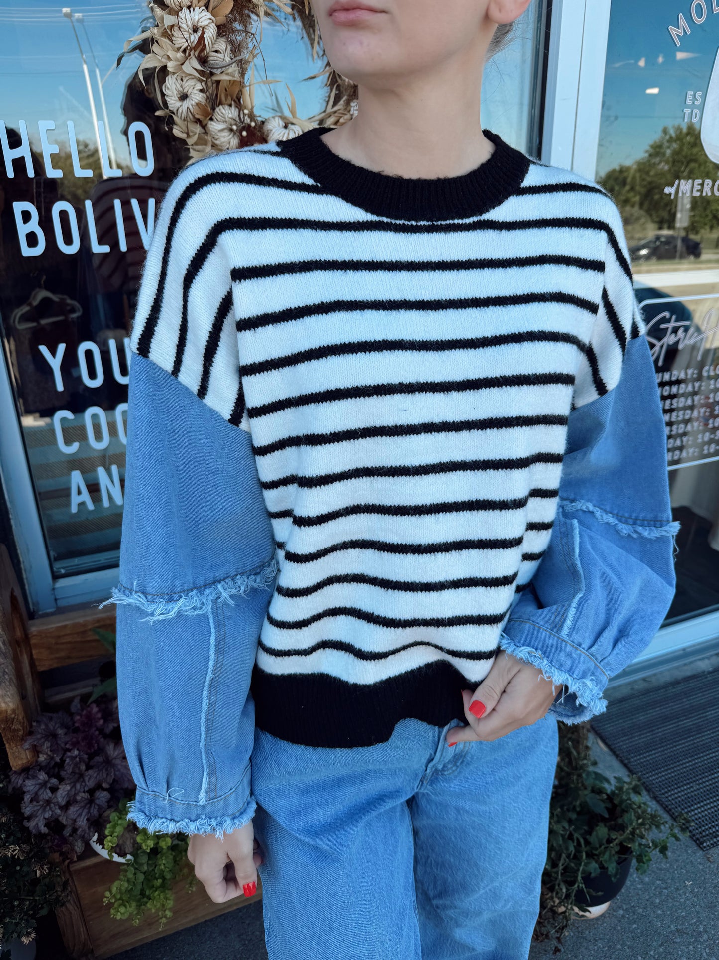 Tay Tay Denim Sleeve Top