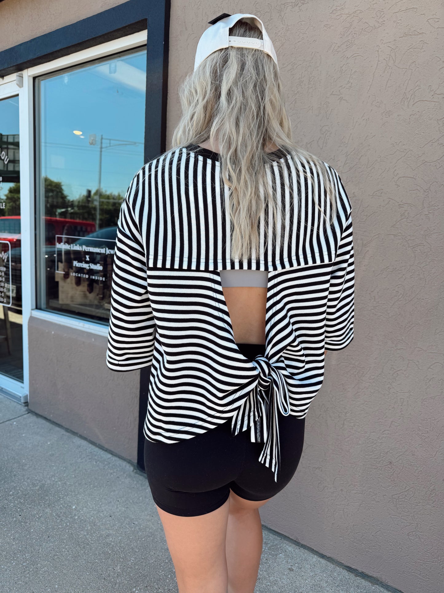 Peek-A-Boo Stripe Top