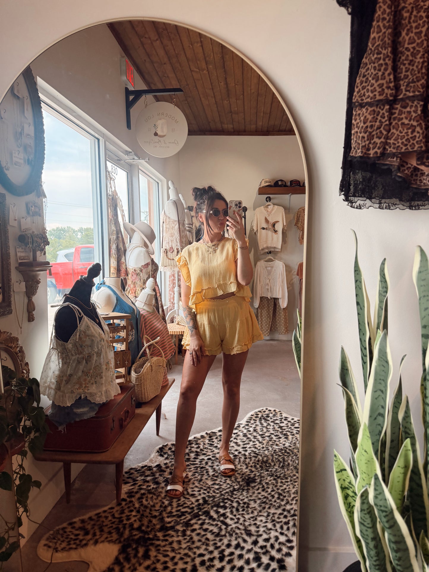 Yellow Ruffle Linen Set
