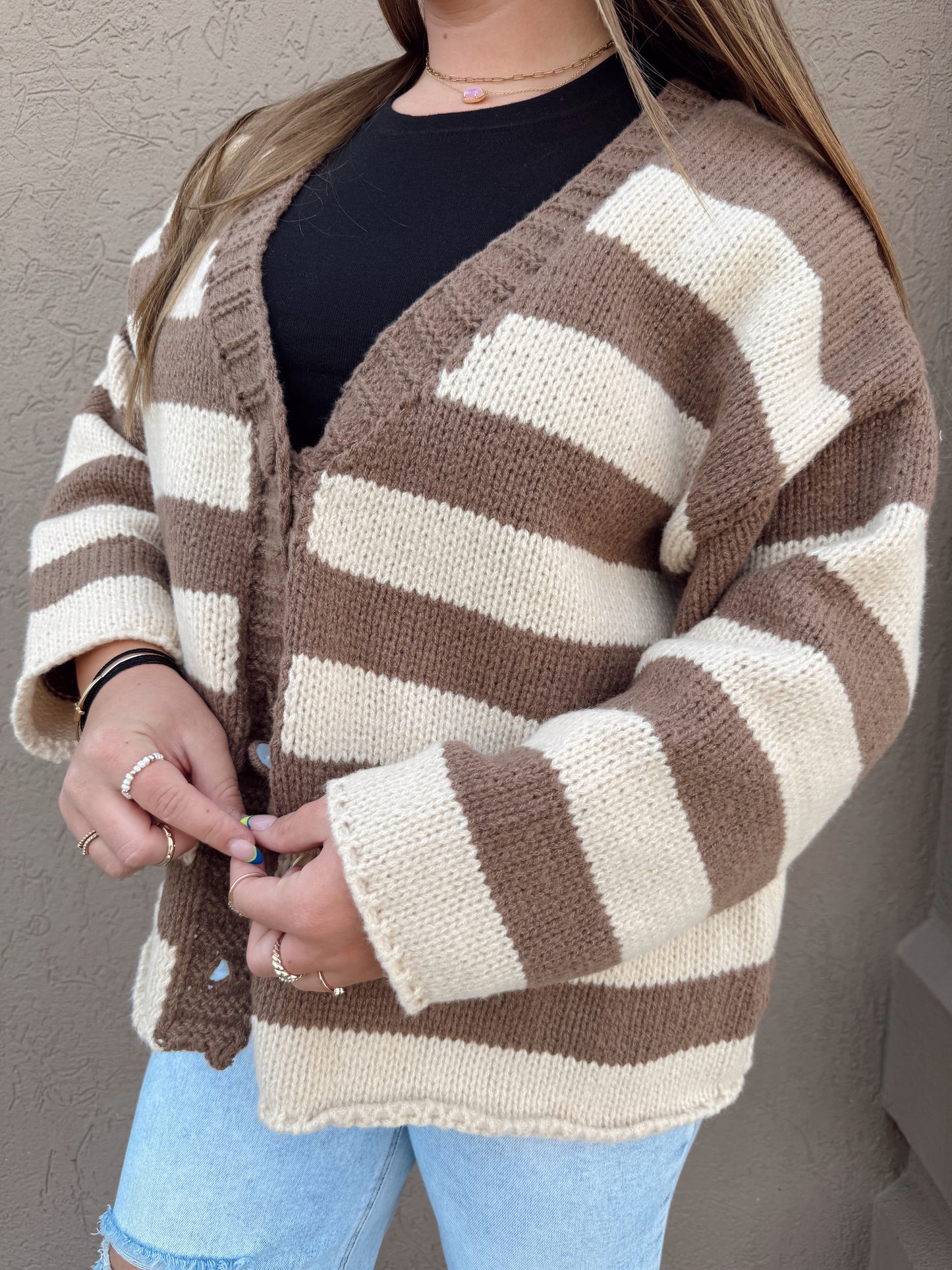 Chunky Stripe Cardi Sweater