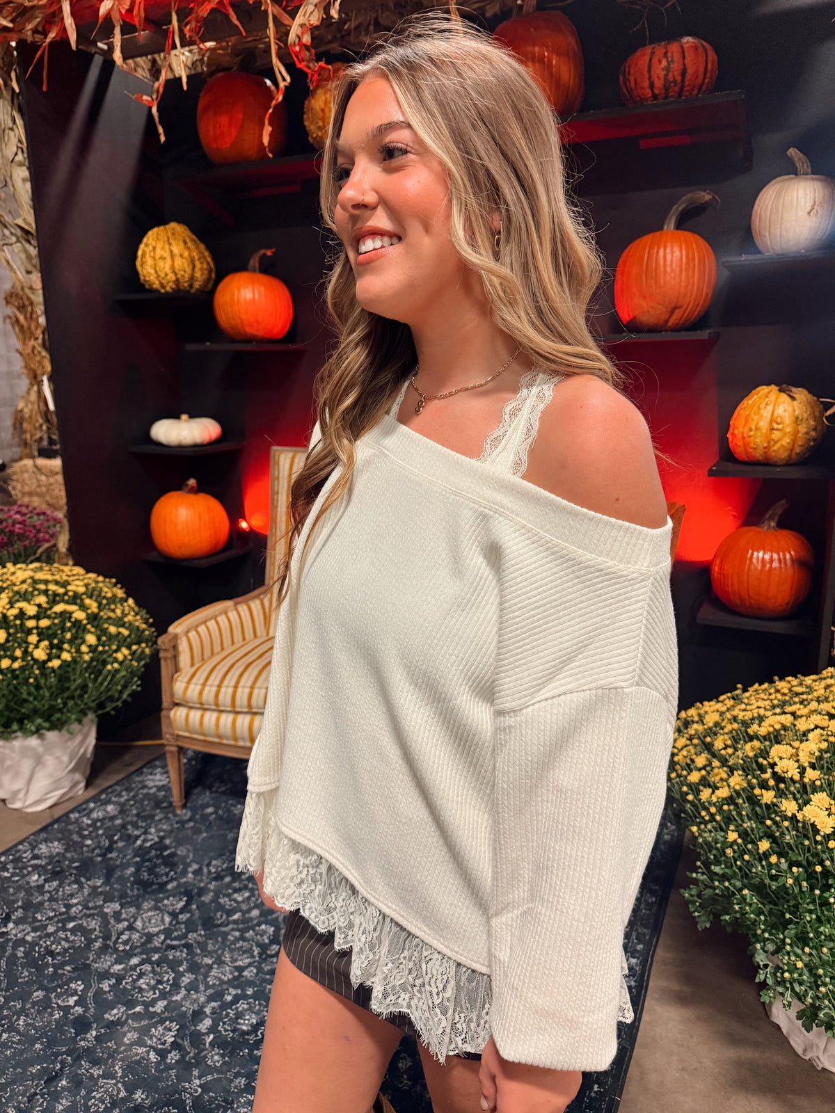 Ivory Layered Lace Top