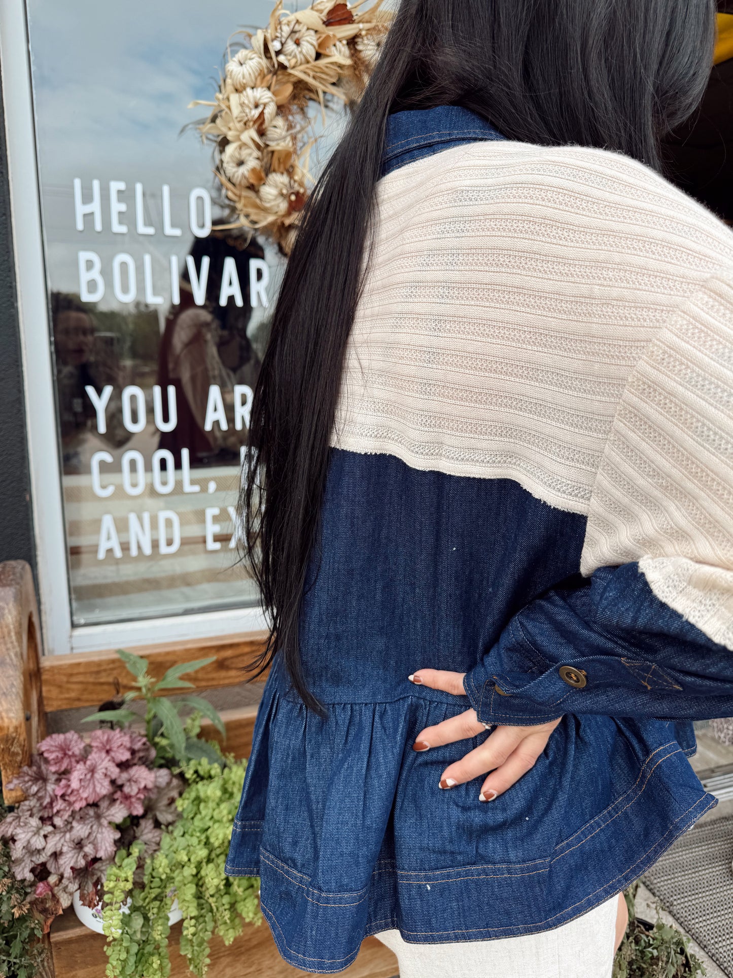 Kenna Denim Mix Blouse