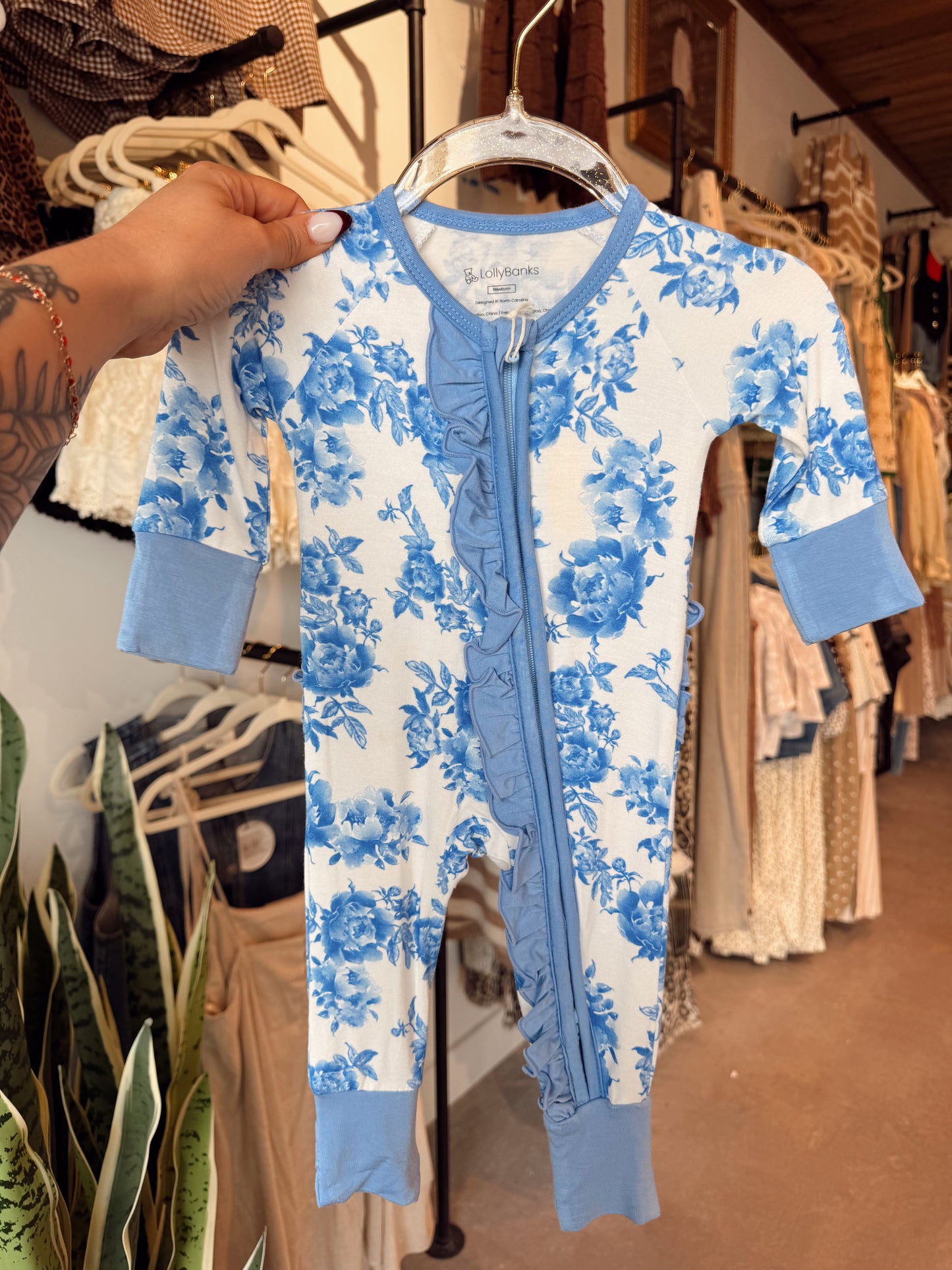 Blue Floral Bamboo Sleeper