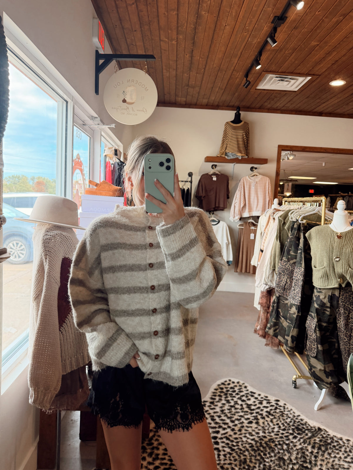 Charli Button Stripe Cardigan