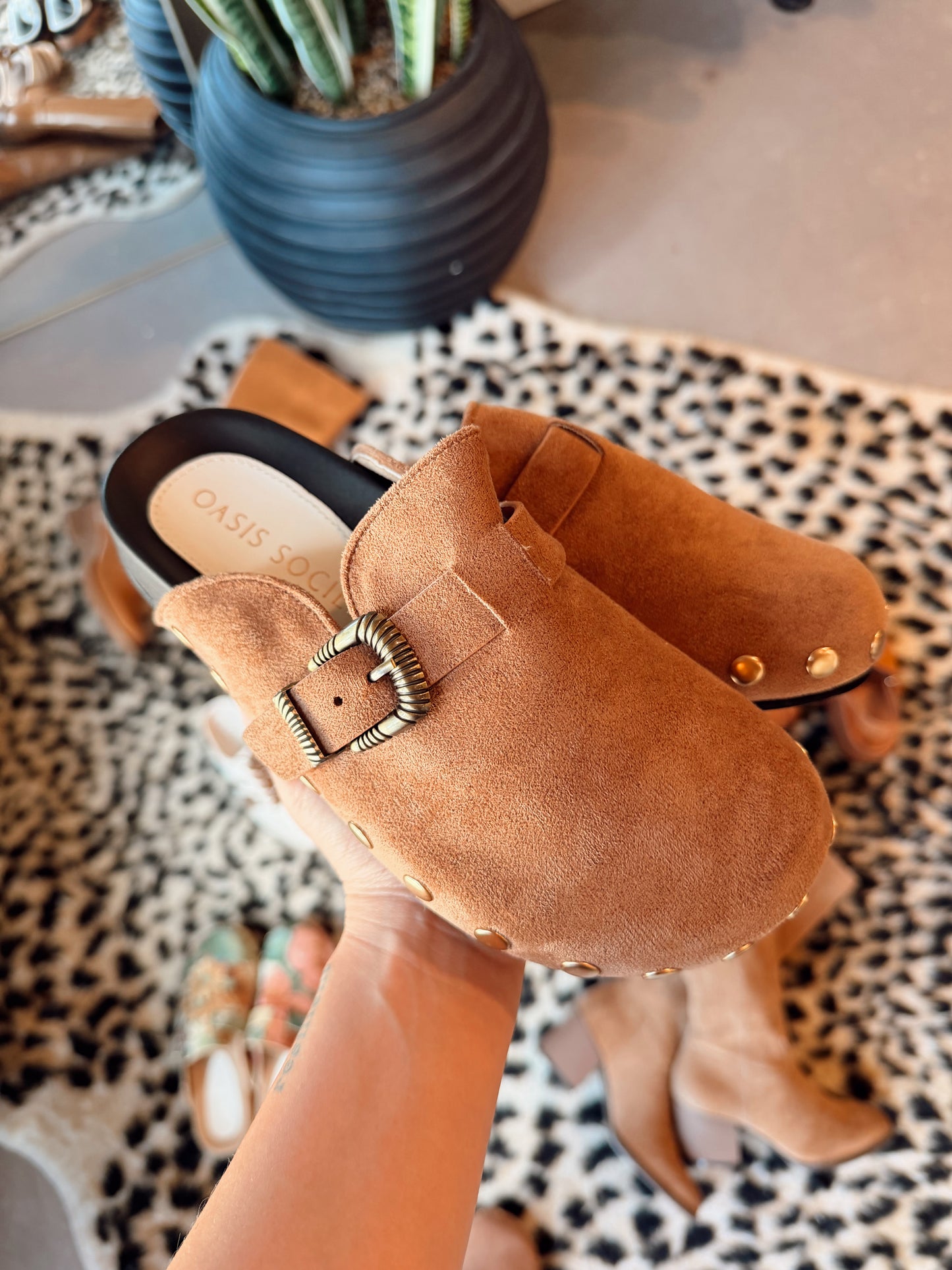 Latte Stud Clogs