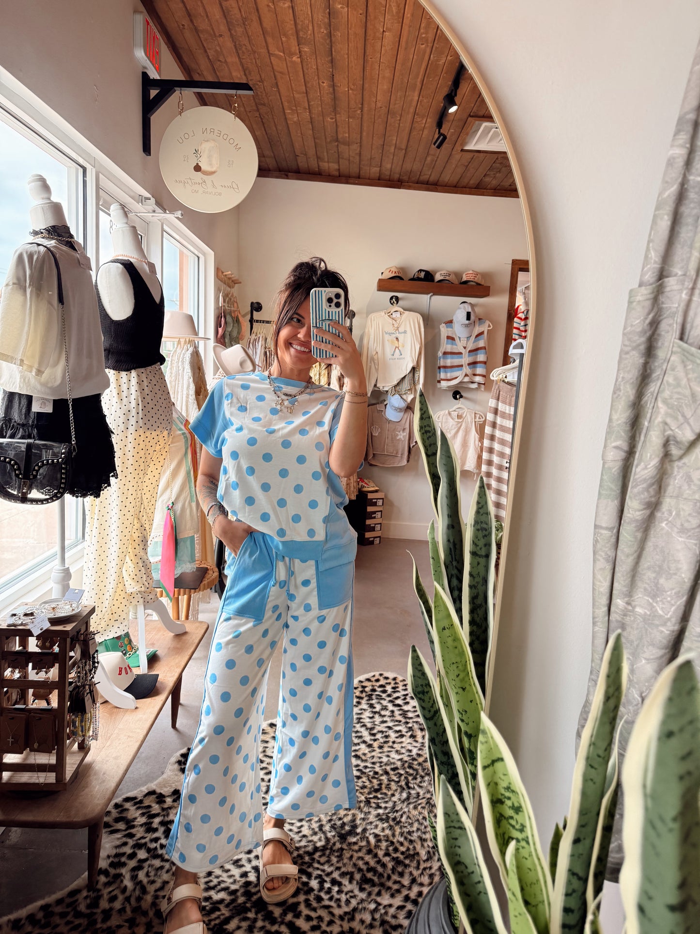 Berry Blue Polka Dot Set