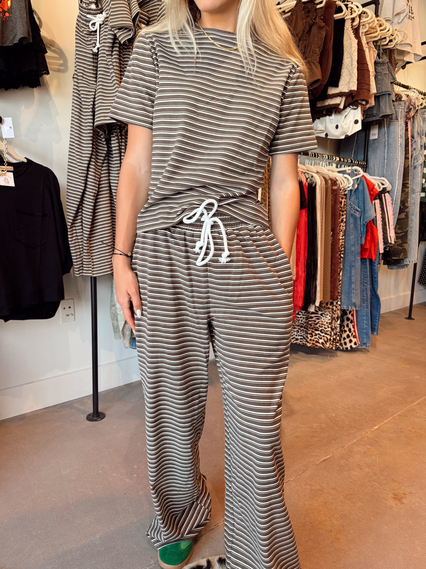 Briley Mocha Stripe Set