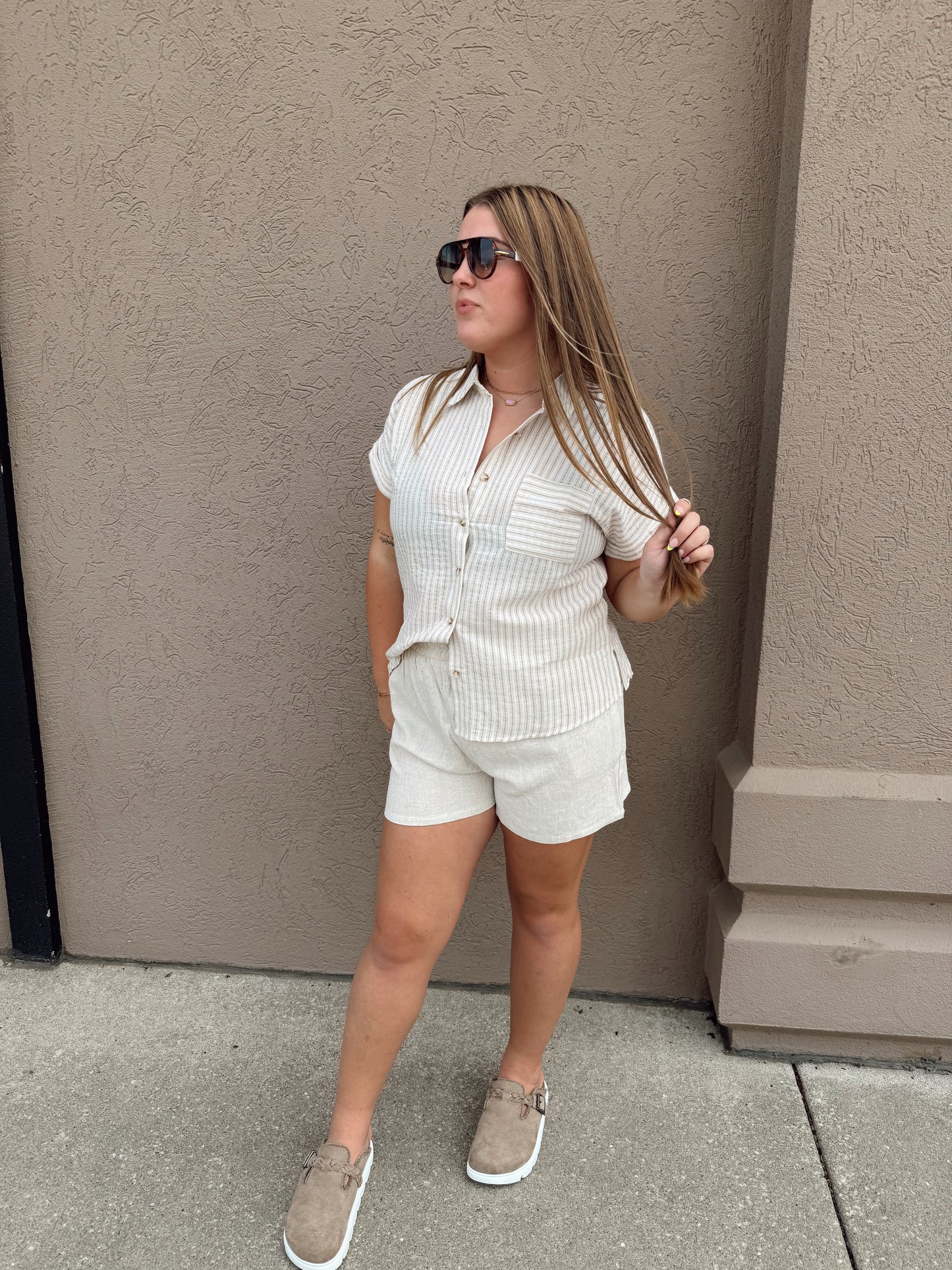 Stripe Linen Top