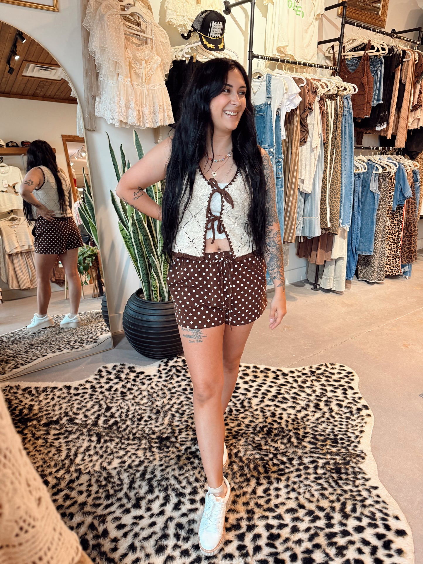 Brown Polka Dot Shorts