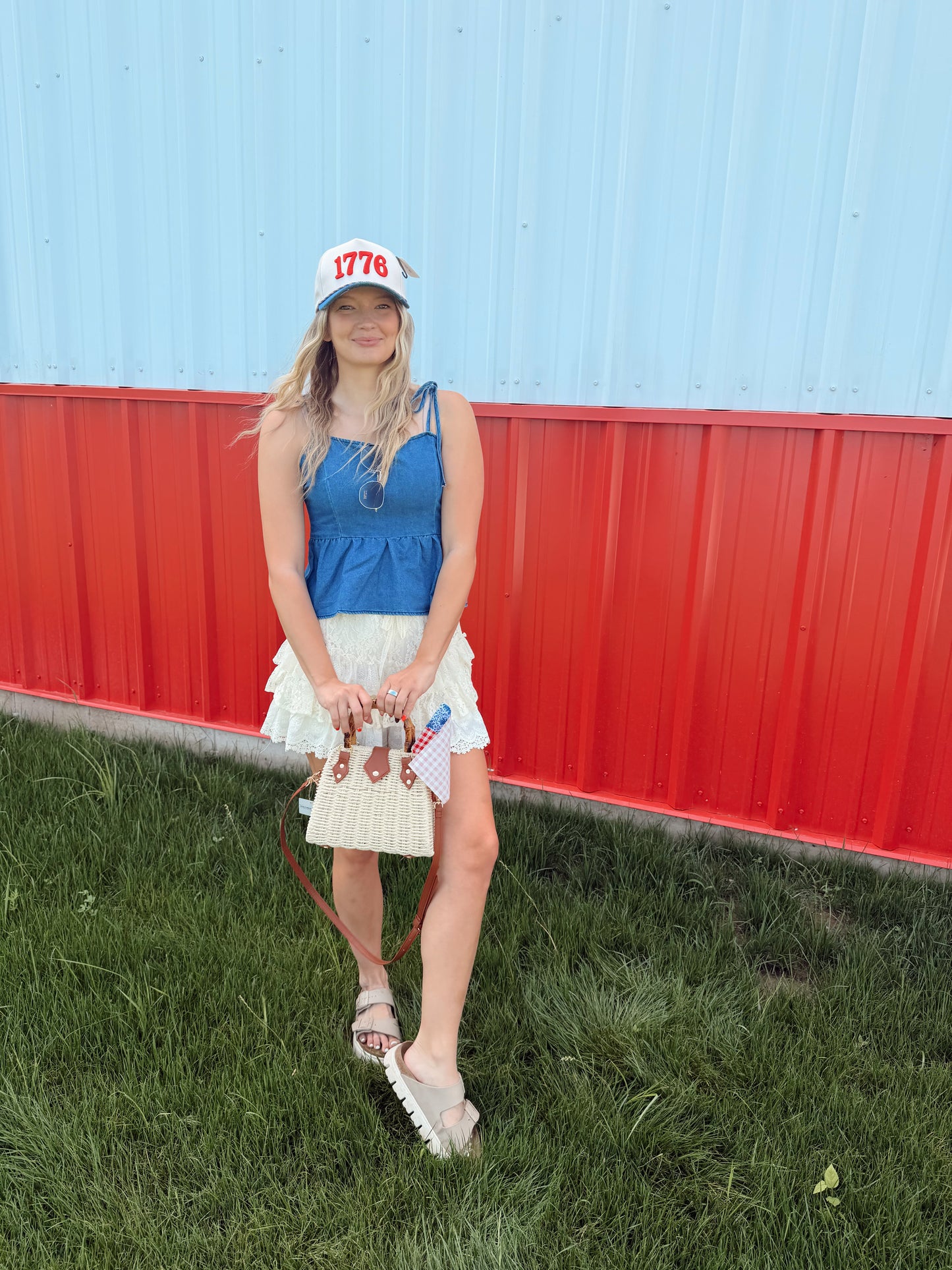 Denim Peplum Tank