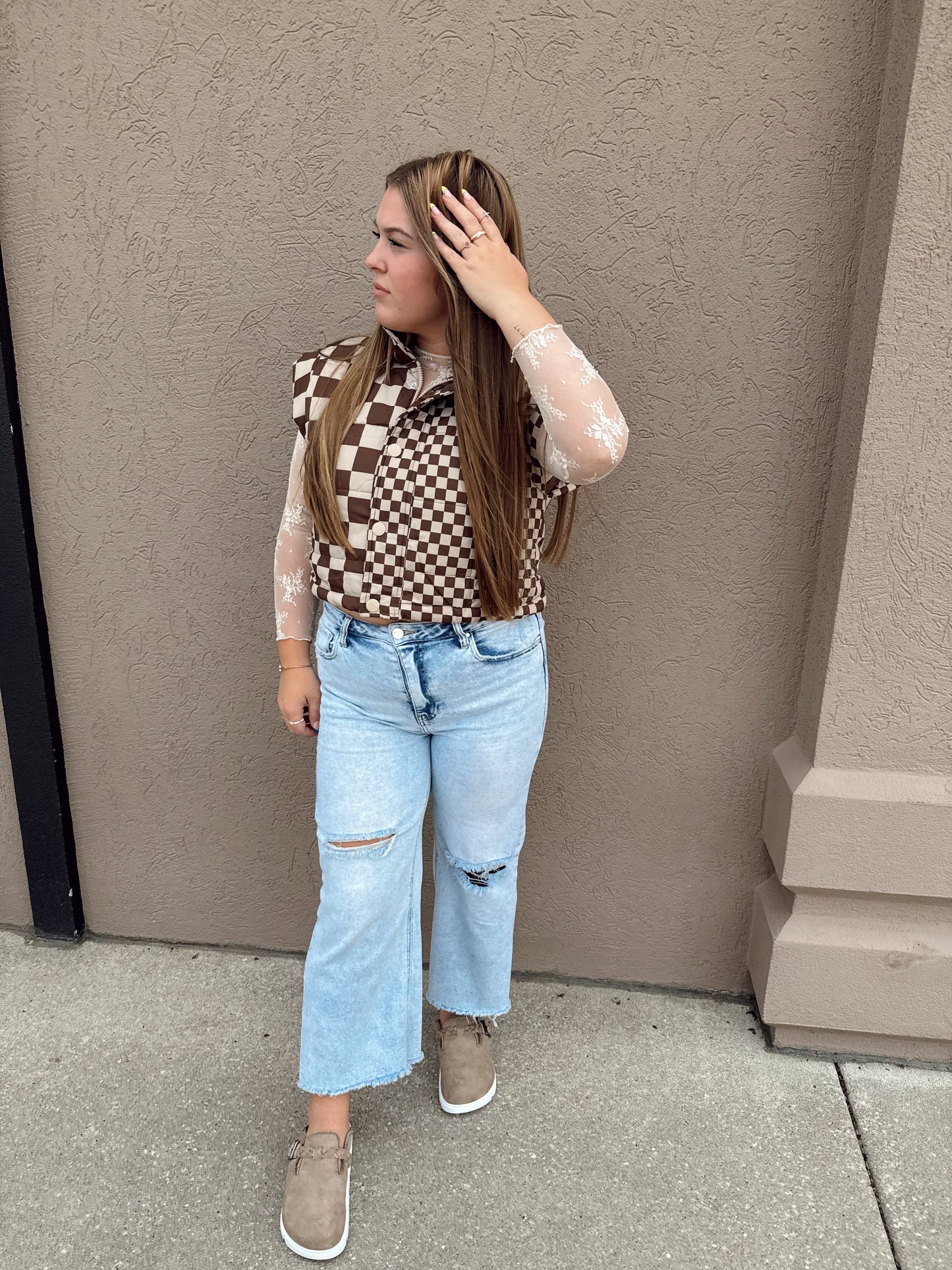 Multi Check Puffer Vest