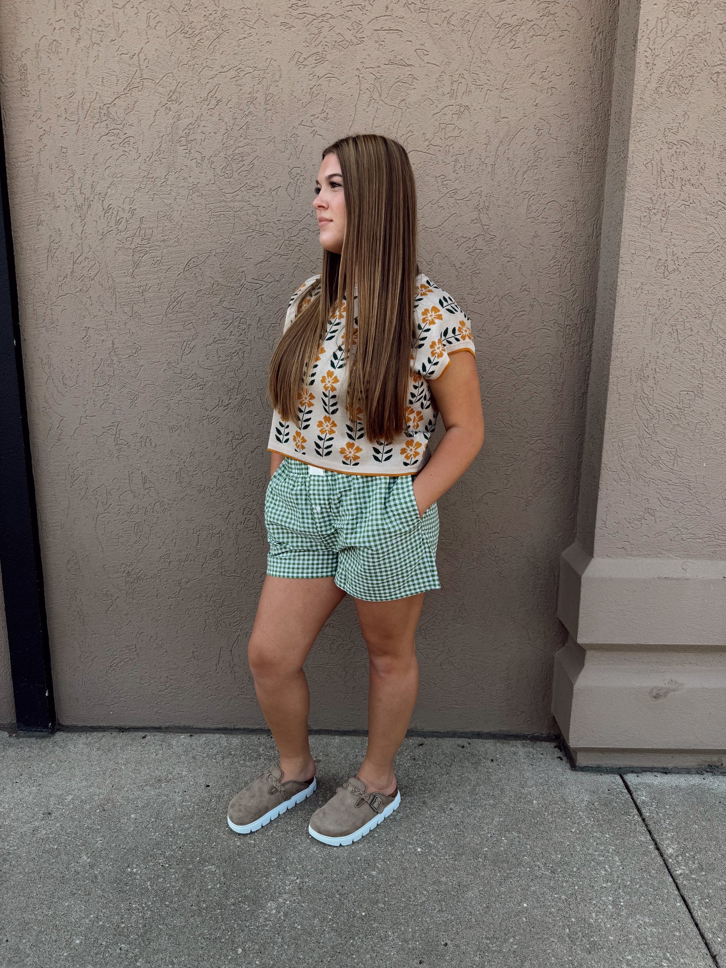 Green Gingham Boxer Shorts