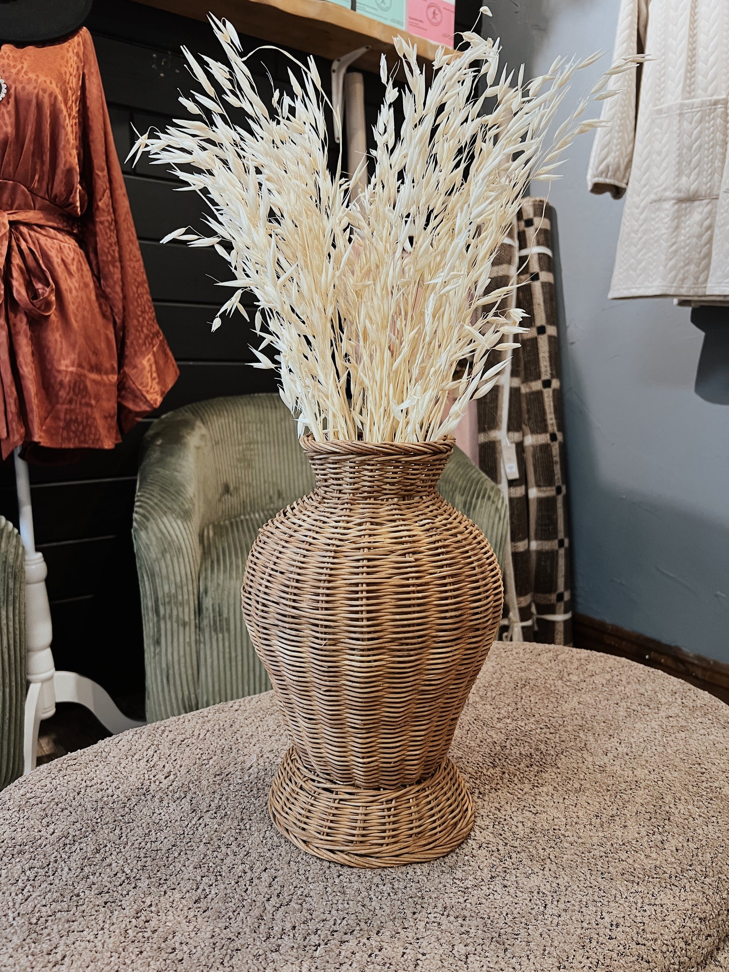 Wicker Vase W/ Stems