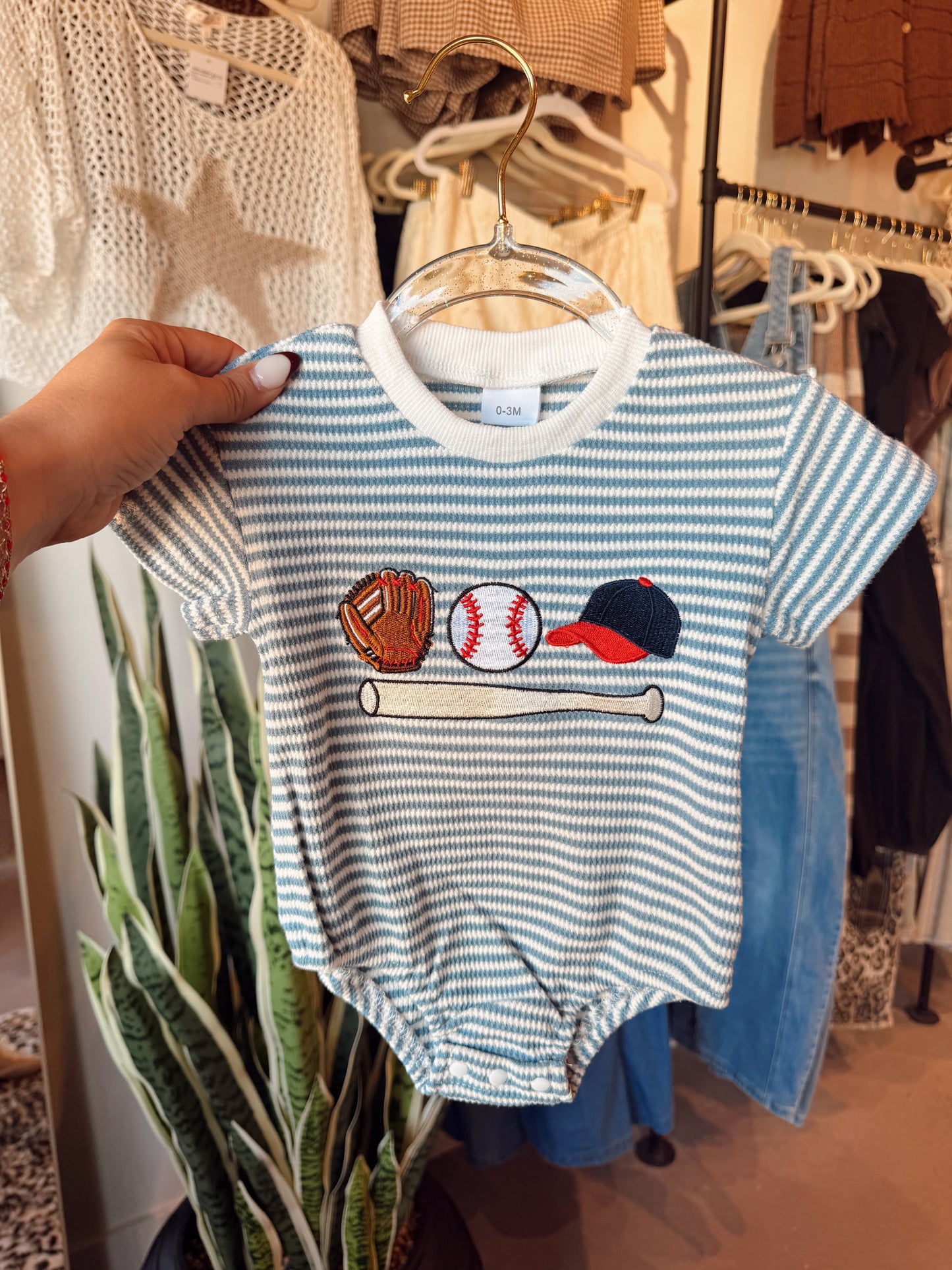 Ribbed Baseball Onesie