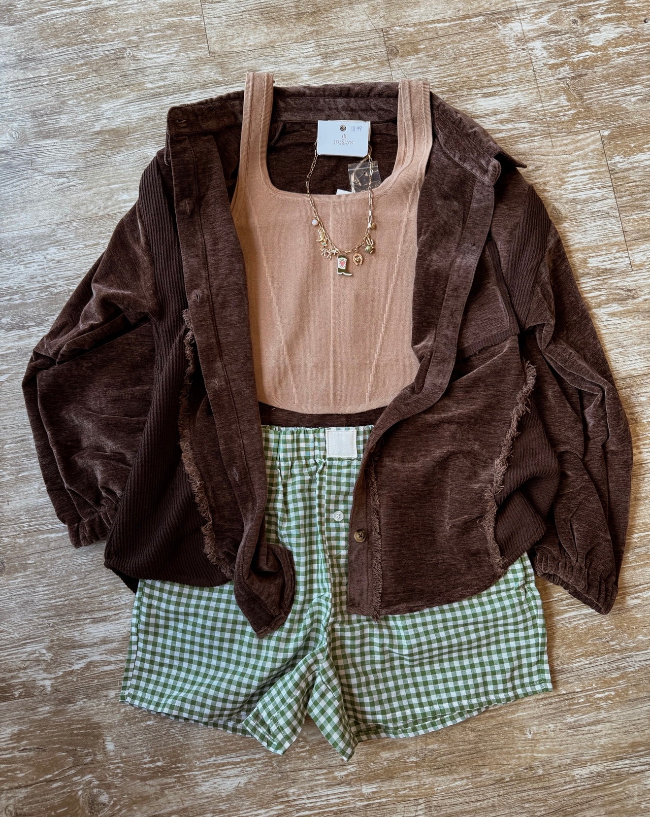 Green Gingham Boxer Shorts