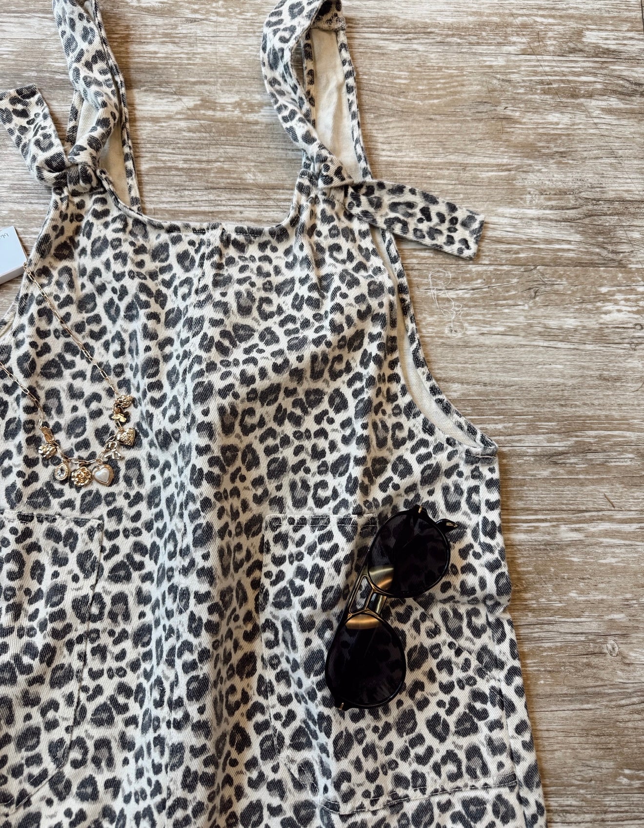 Leopard Denim Romper