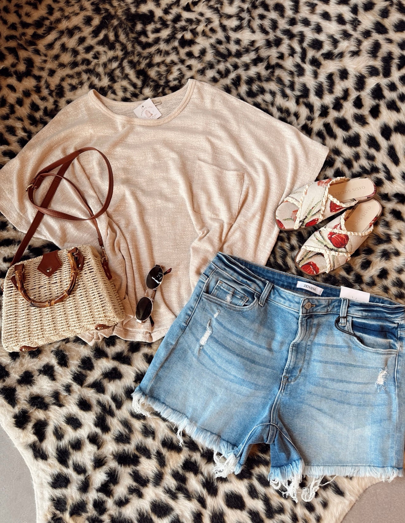 Plus Light Denim Shorts