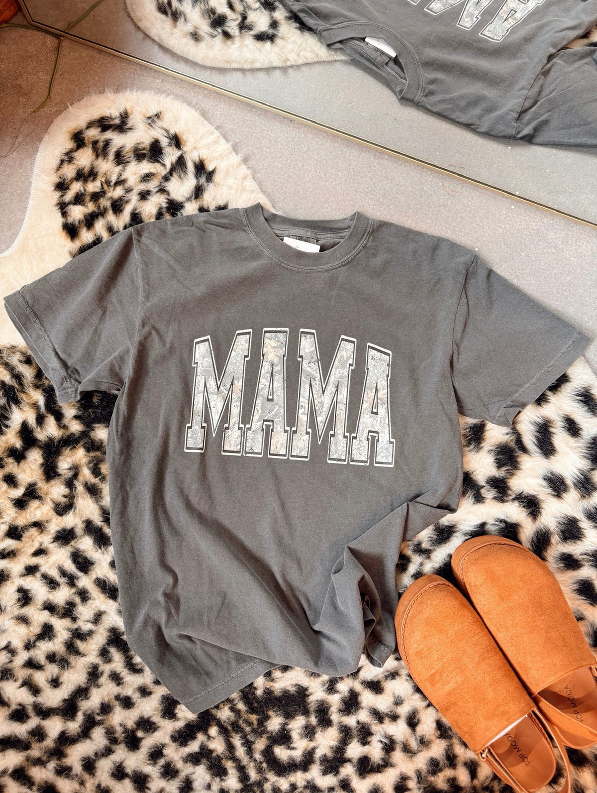 Mama Camo Charcoal Tee