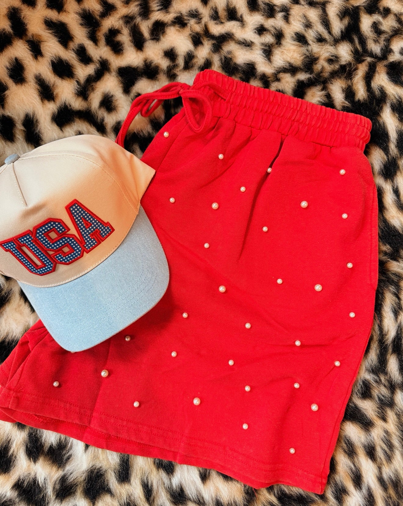 Plus Red Pearl Shorts