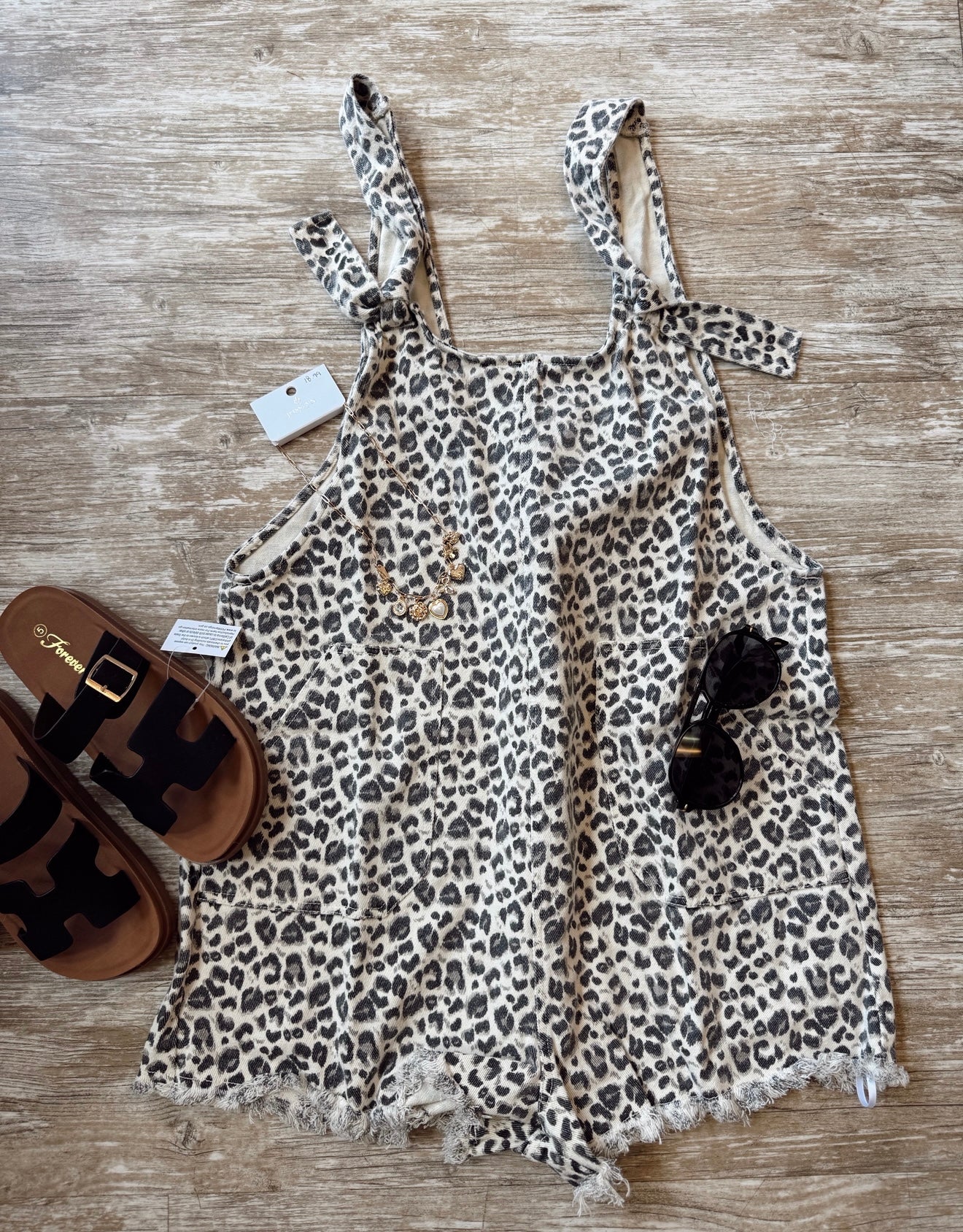Leopard Denim Romper