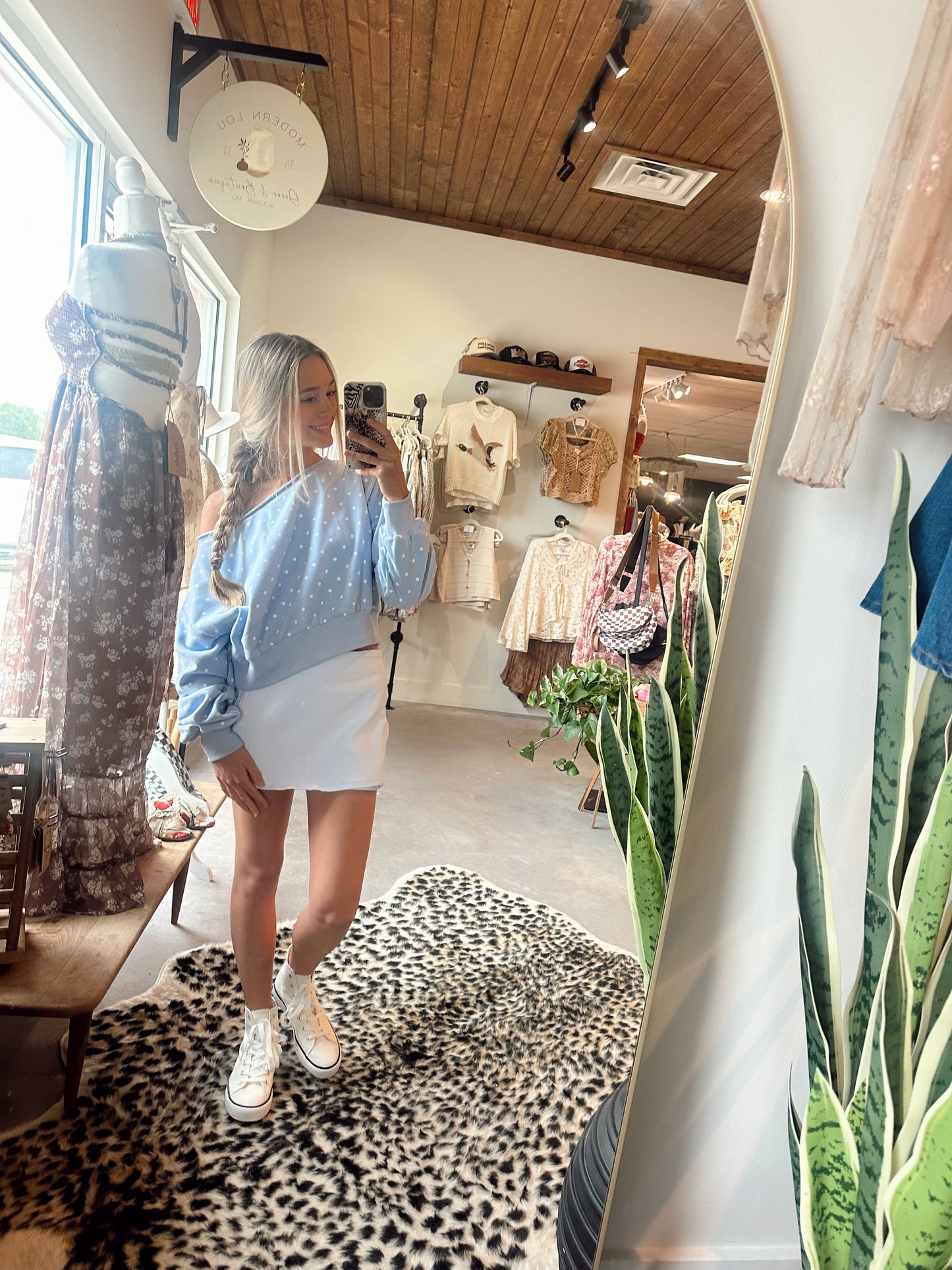 White Denim Skort