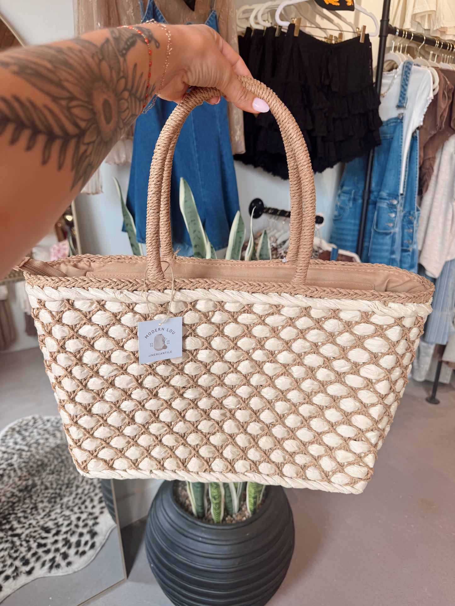 Straw Tote Bag