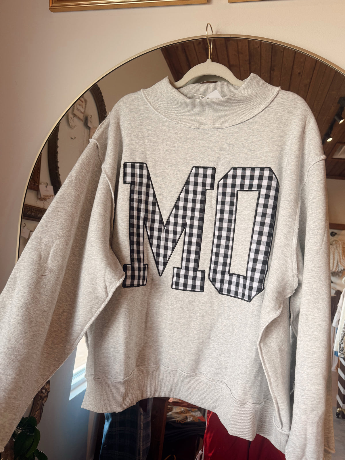 Gingham MO Mockneck