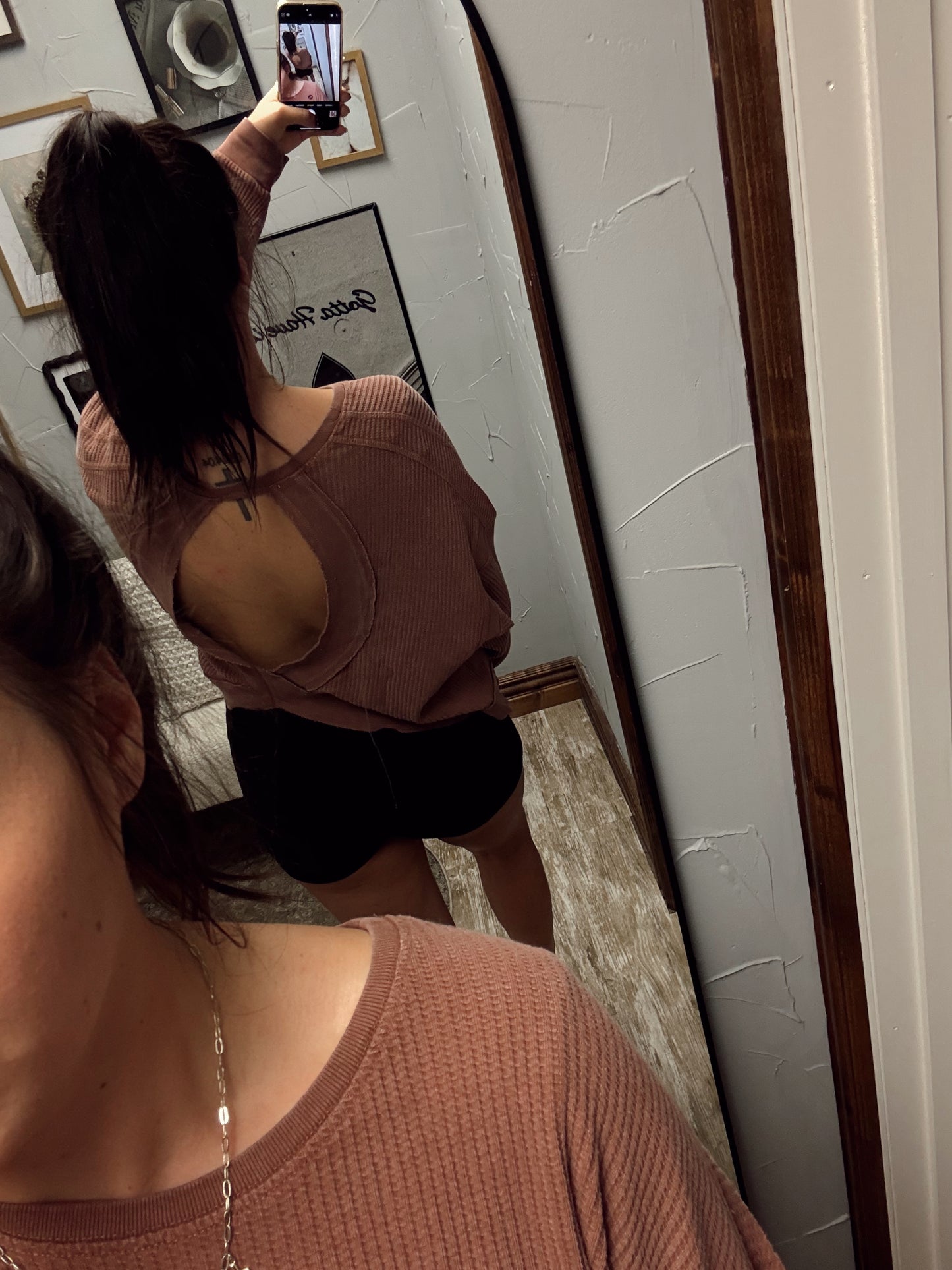 Waffle Open Back Top
