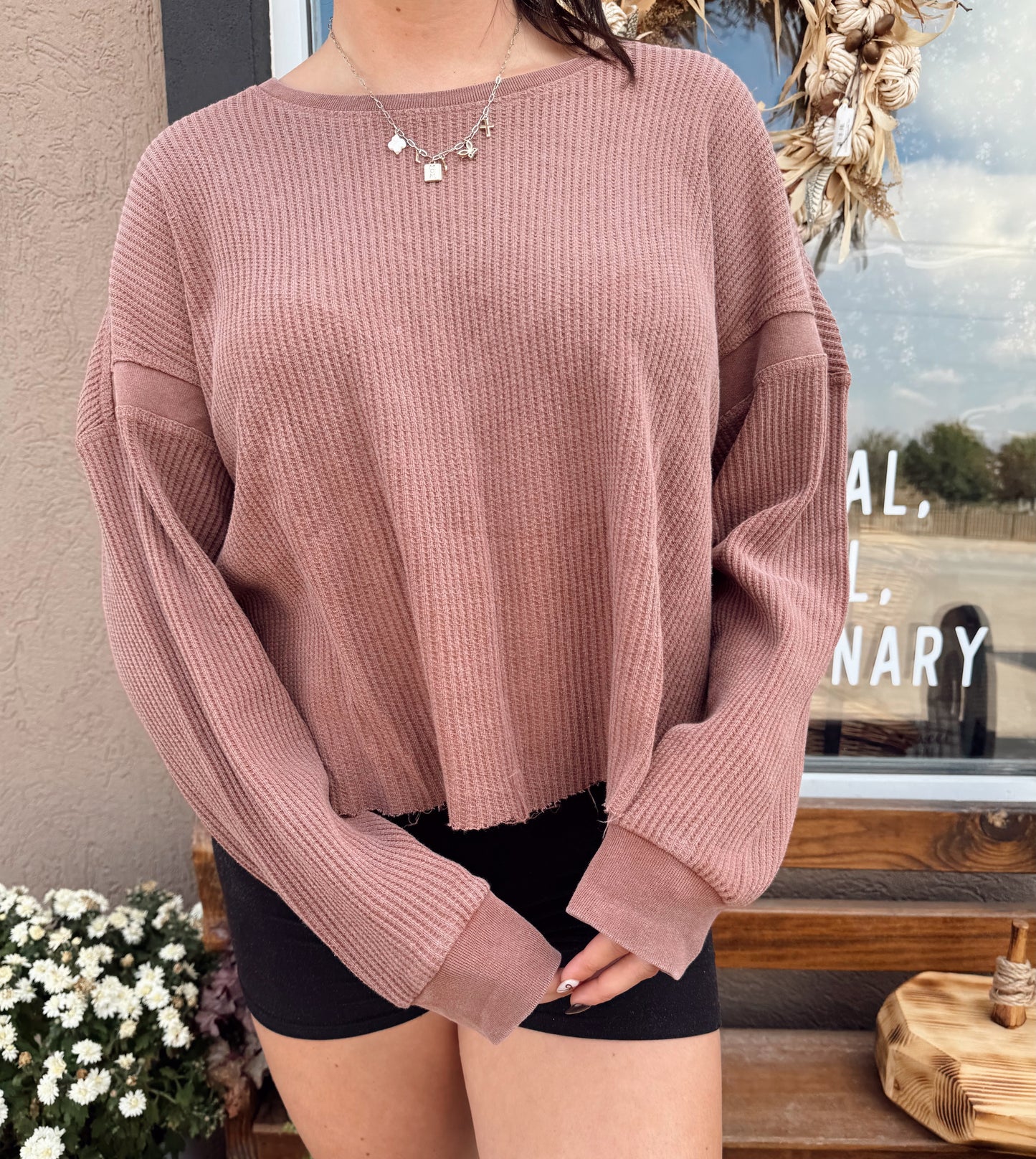 Waffle Open Back Top