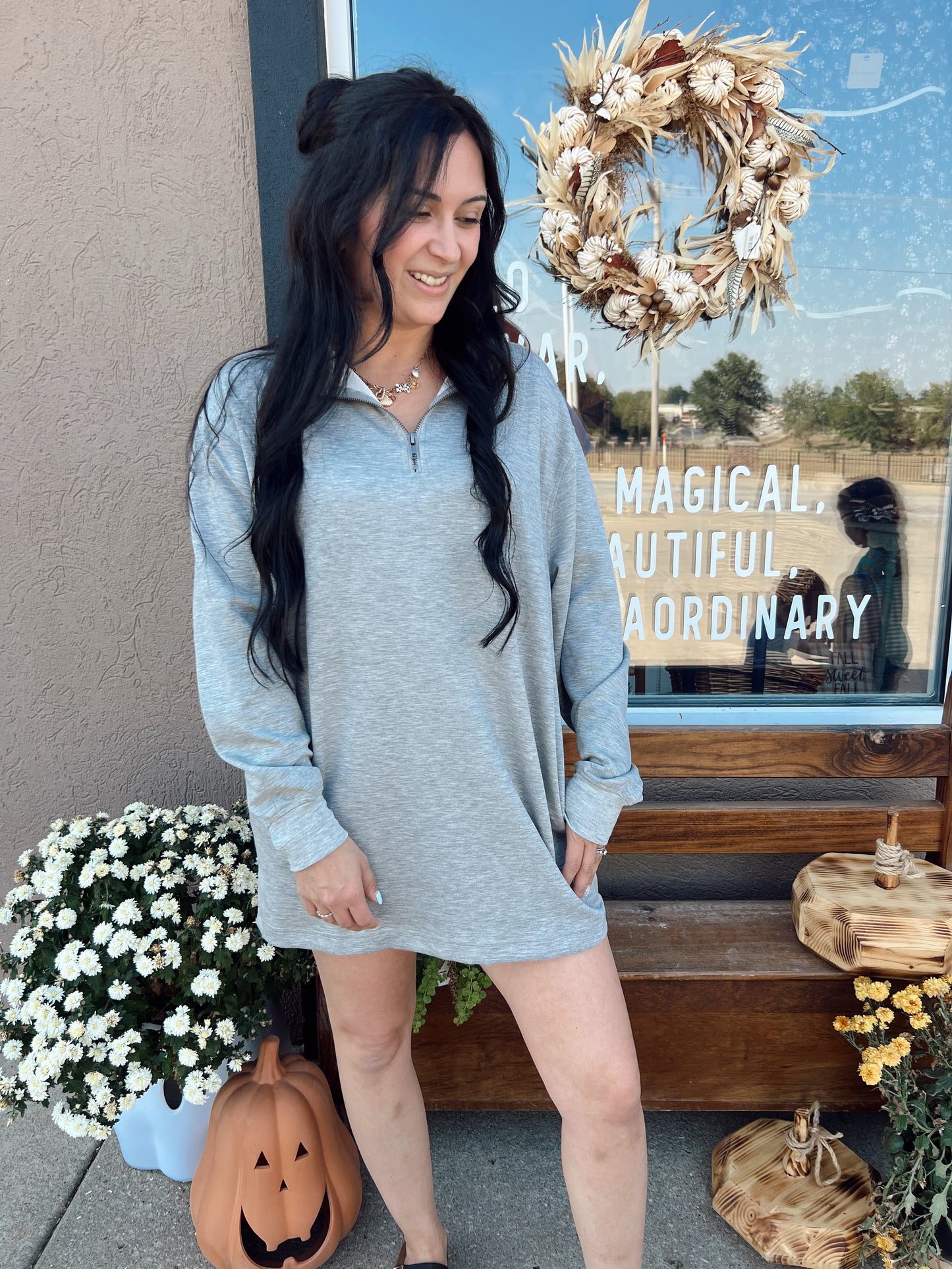 Grey Pullover Dress