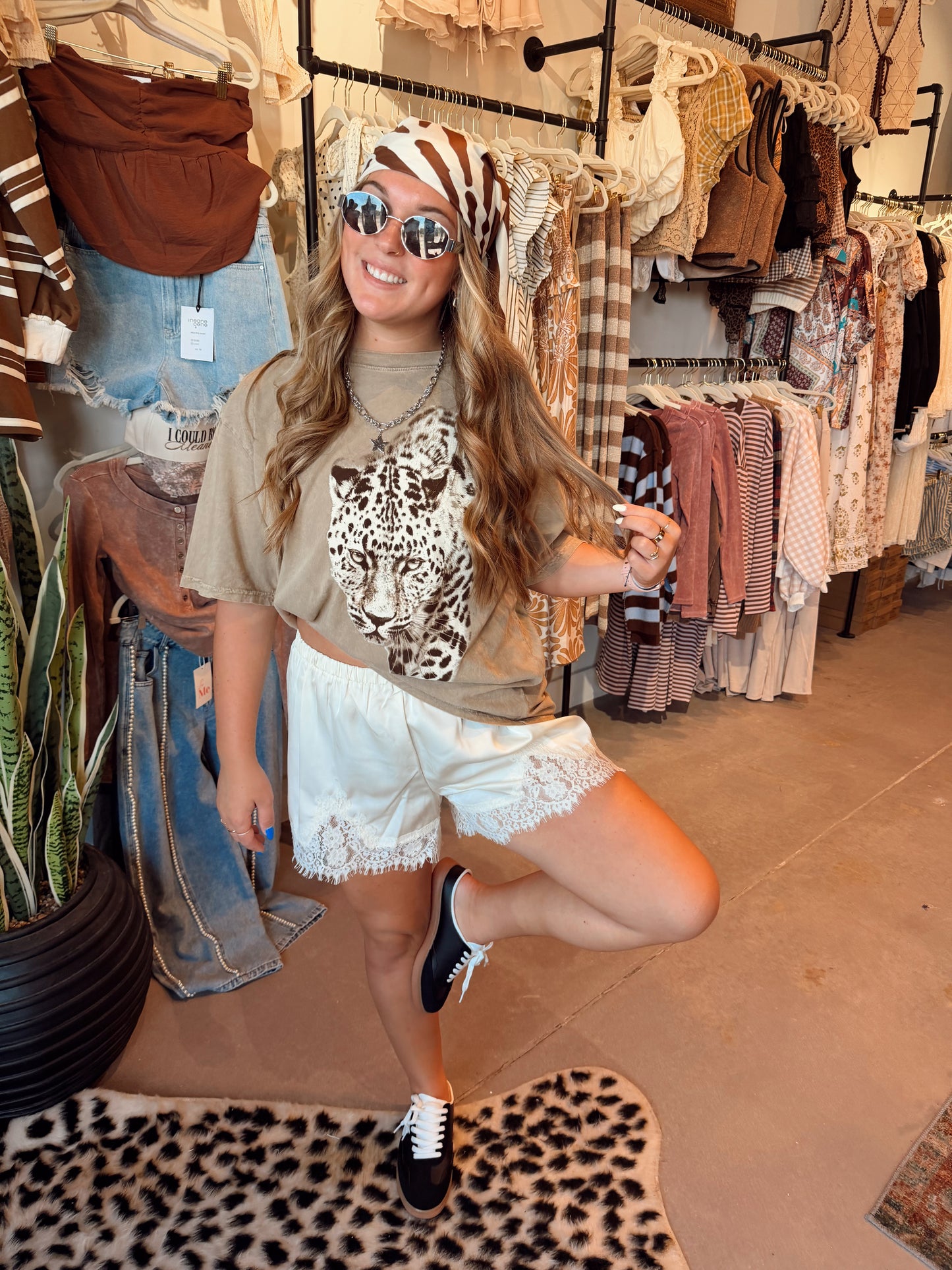 Taupe Leopard Tee