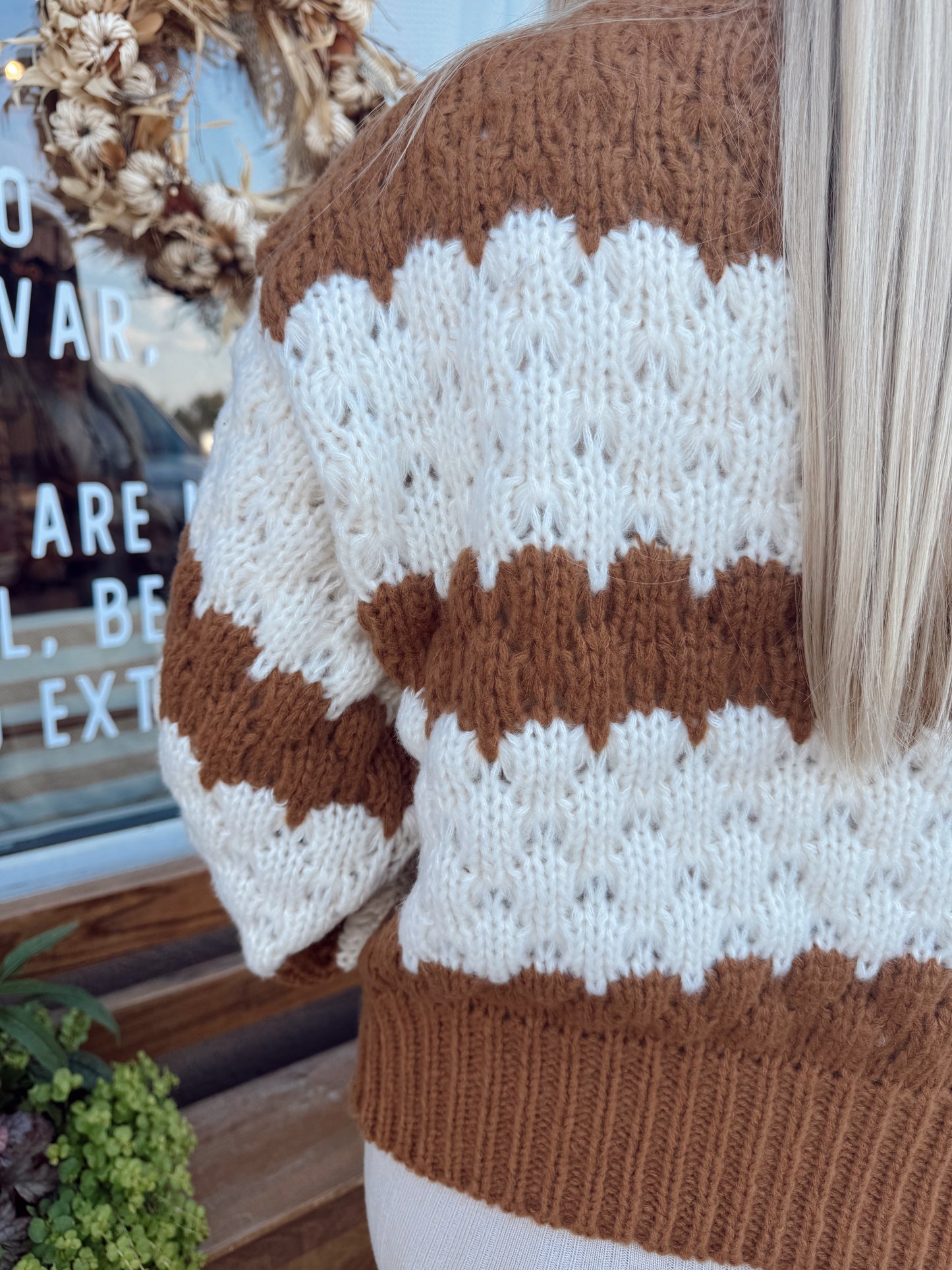 Chunky Stripe Knit Cardigan