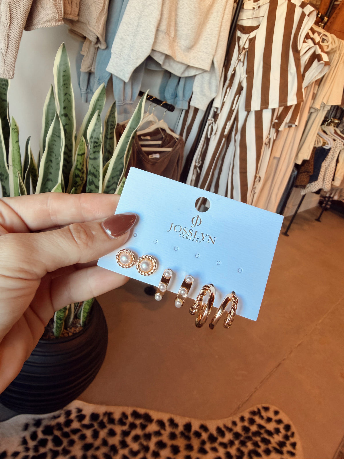 Gold Pearl Hoop Stud Trio