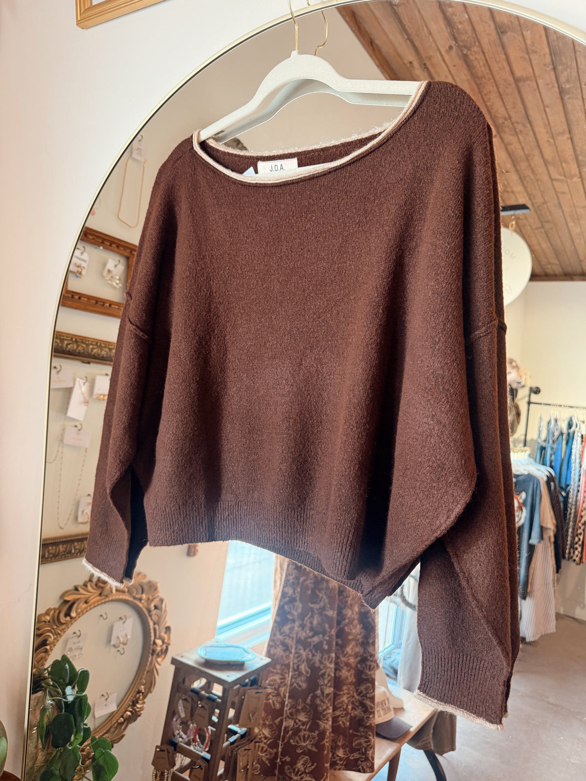 Two Toned Mocha Sweater