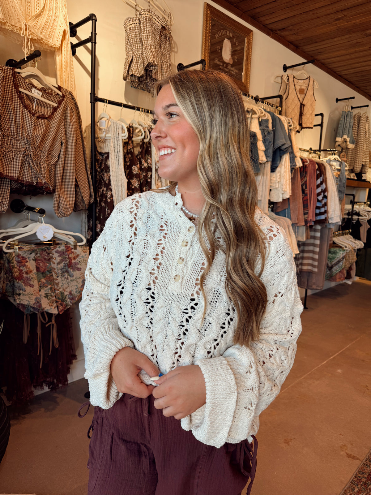 Ivory Chunky Knit Sweater