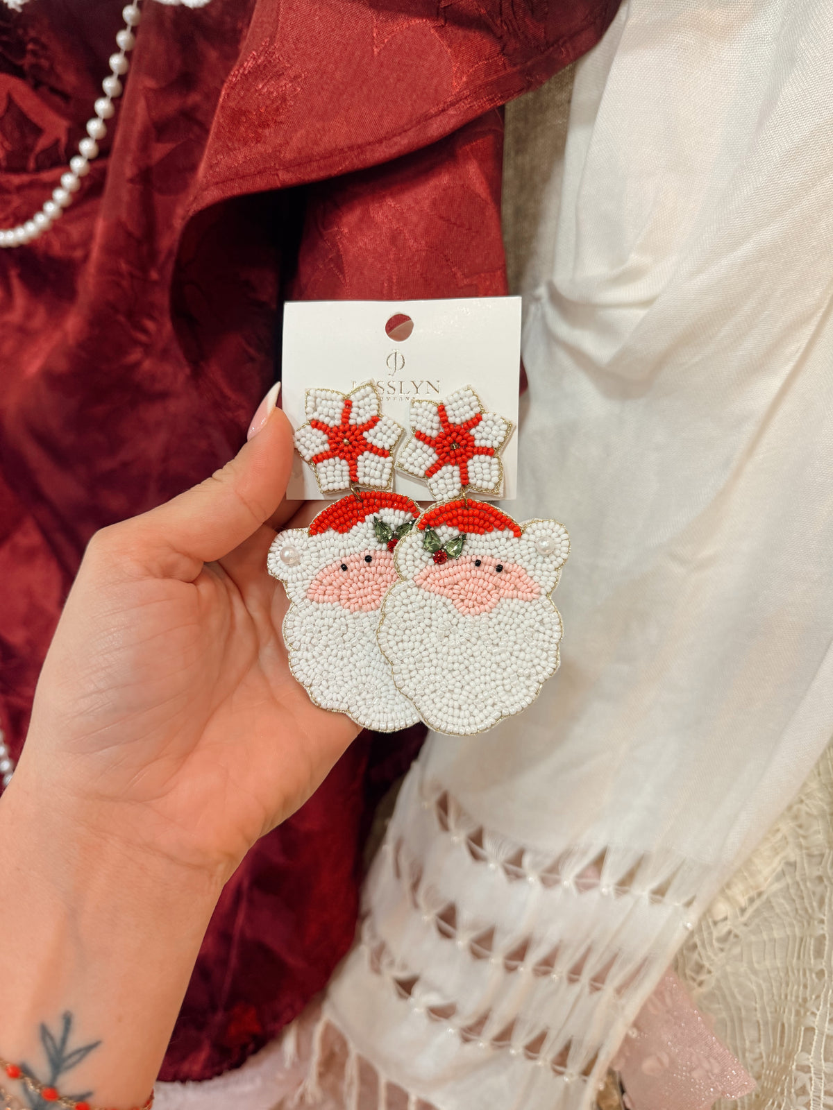 Santa Beaded Earrings