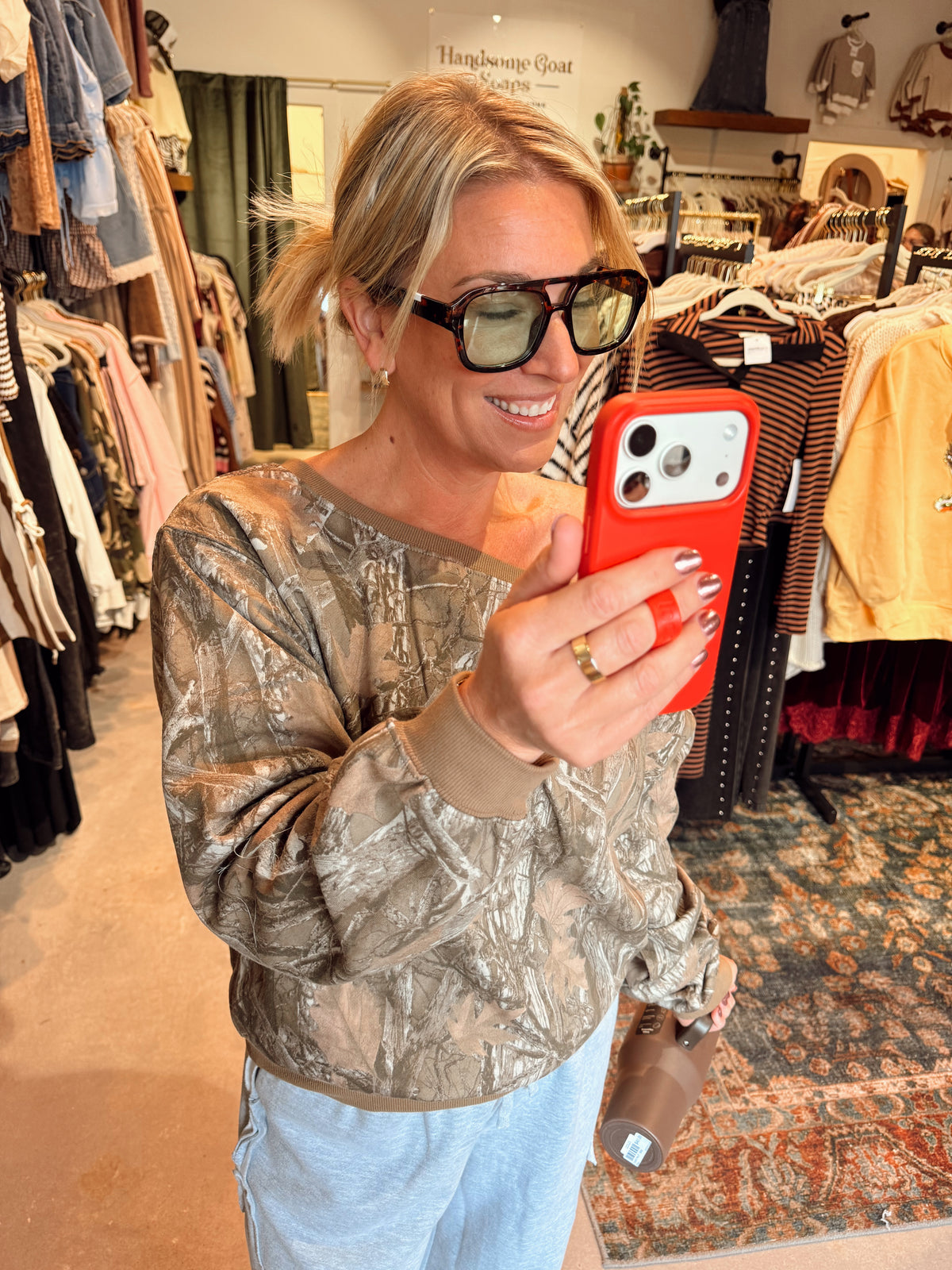 Camo Off Shoulder Top