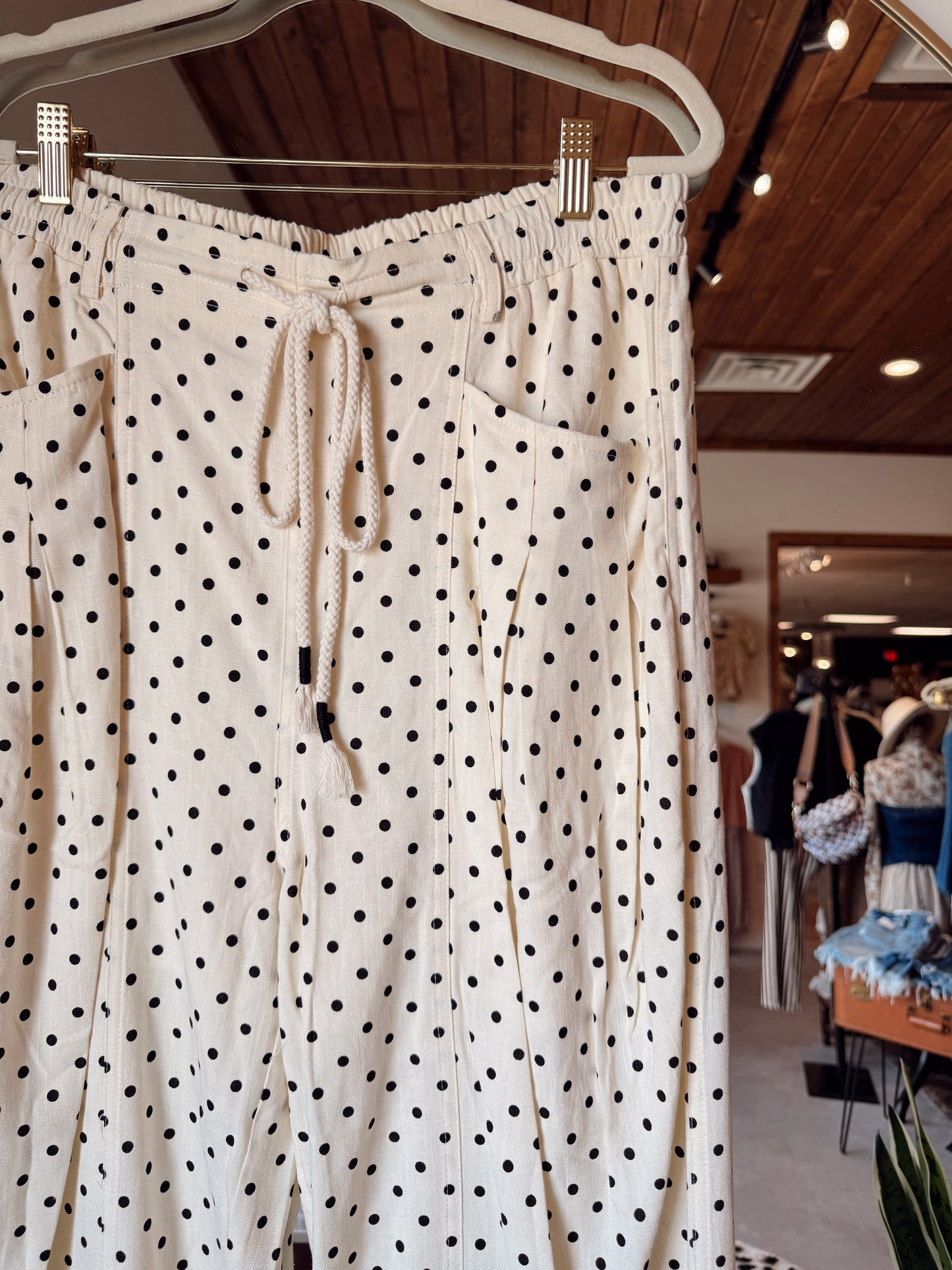 Polka Dot Linen Pants