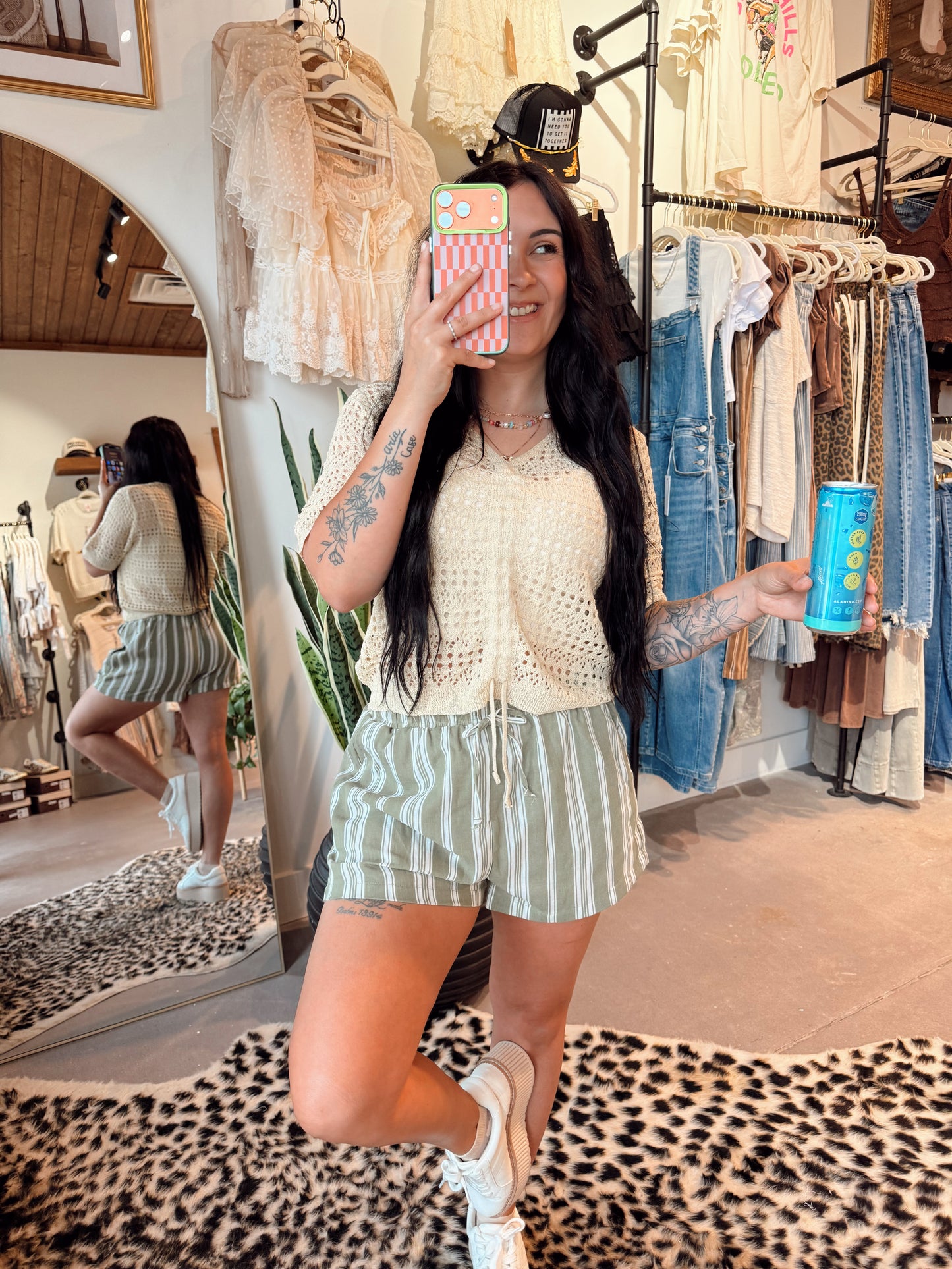 Avacado Linen Shorts
