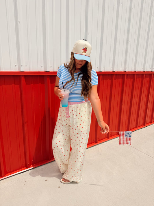Blue & White Stripe Top