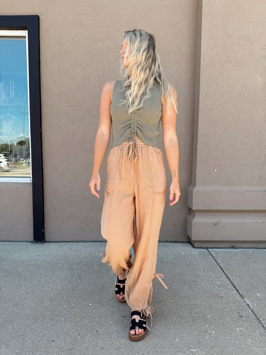 Donna Camel Tie Pants