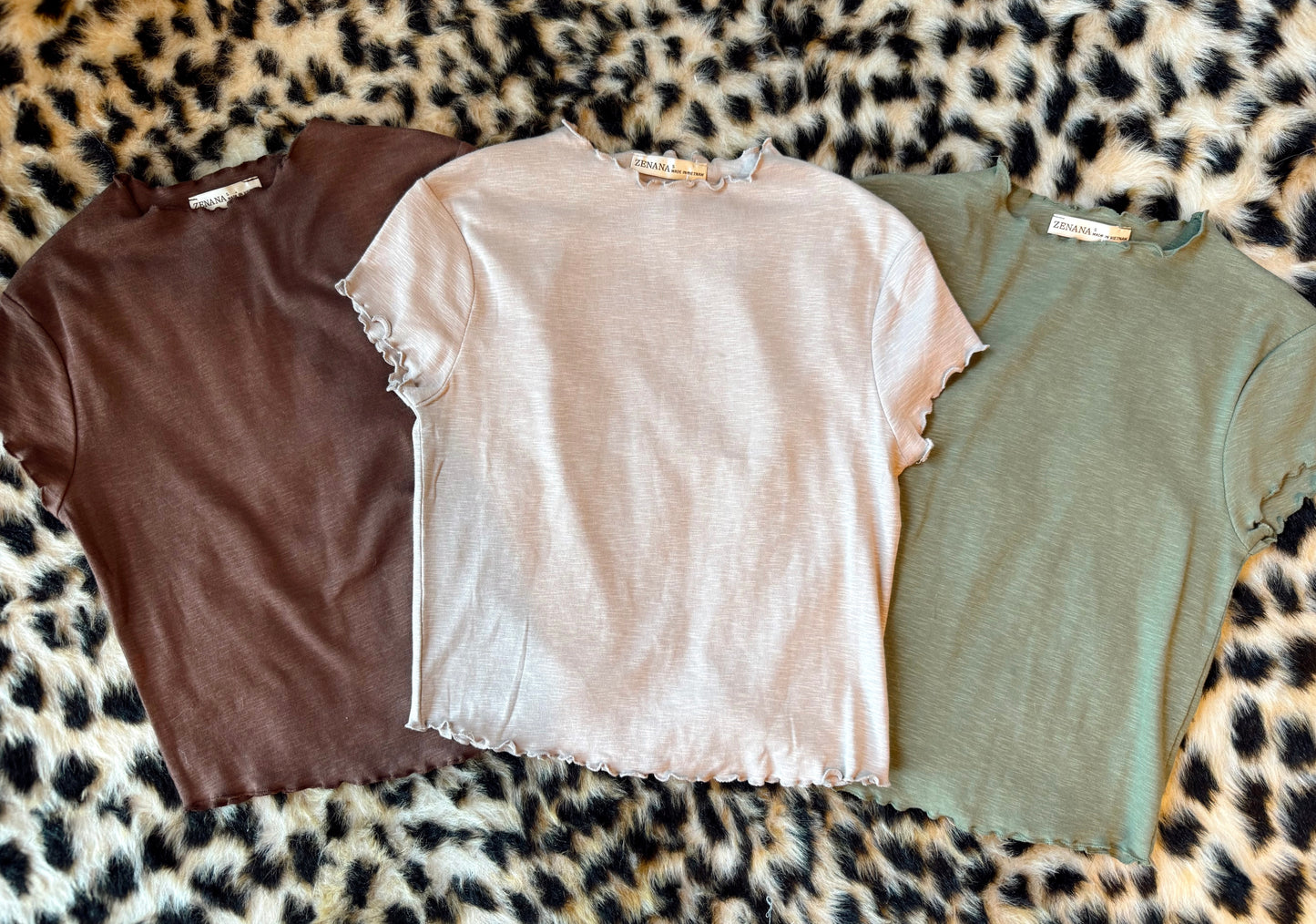 Ruffle Hem Fitted Tee