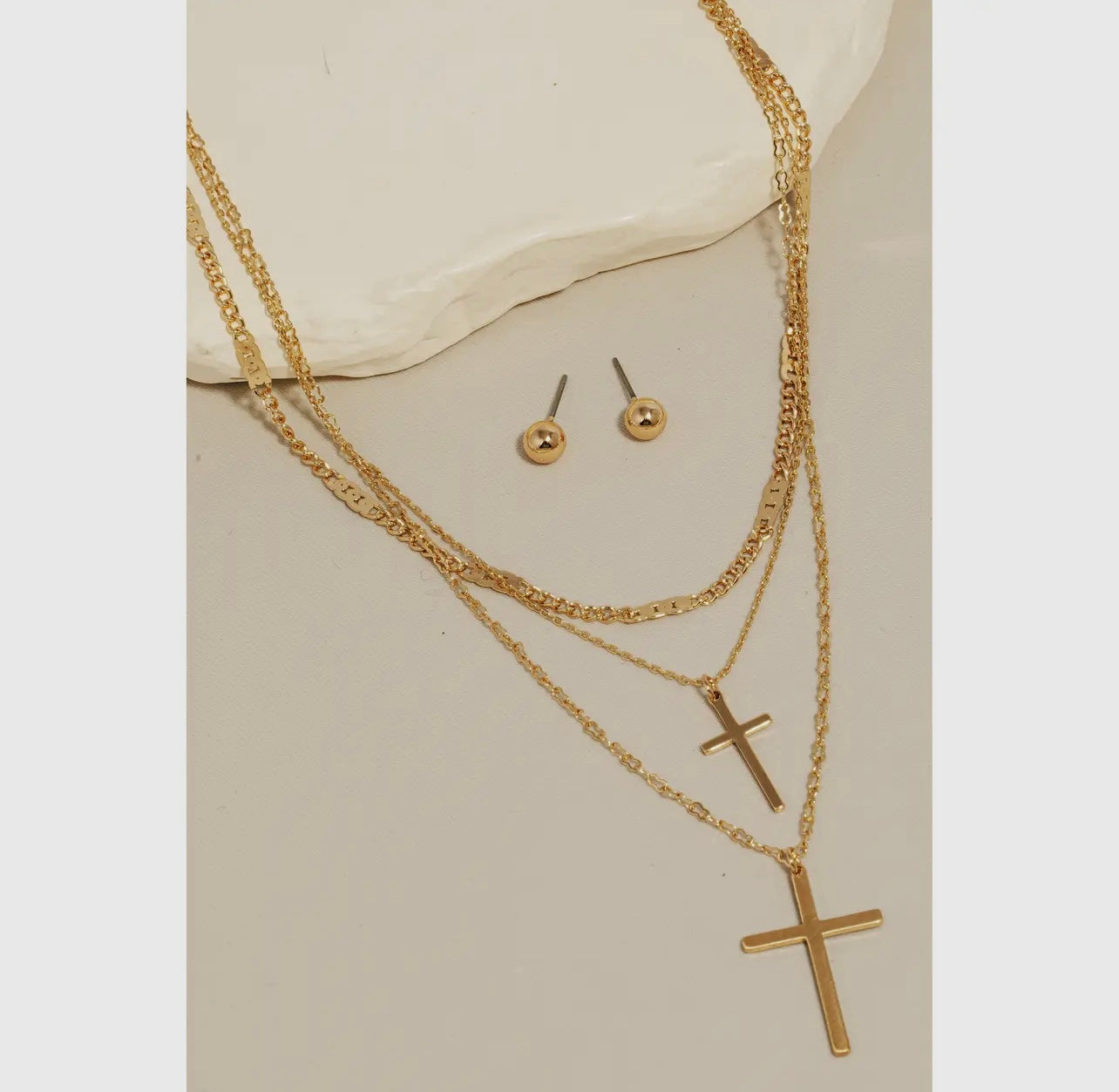 Cross Layering Necklace/Earrings