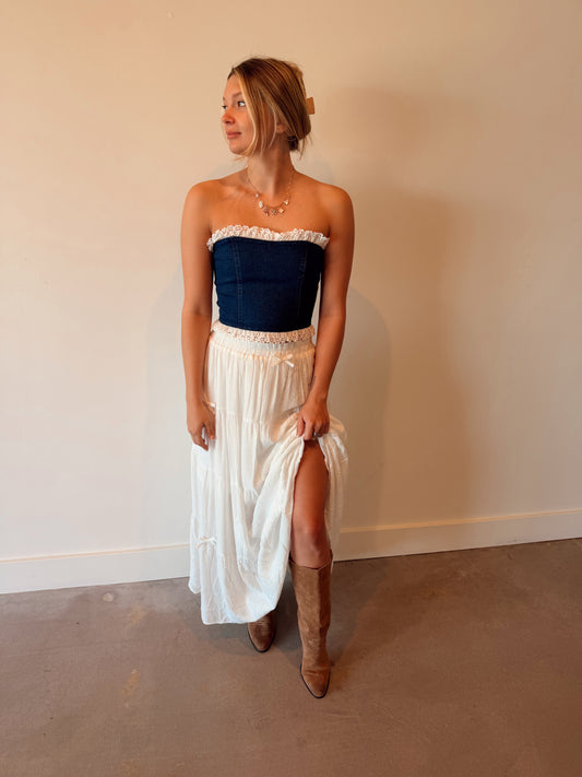 Eyelet Denim Corset