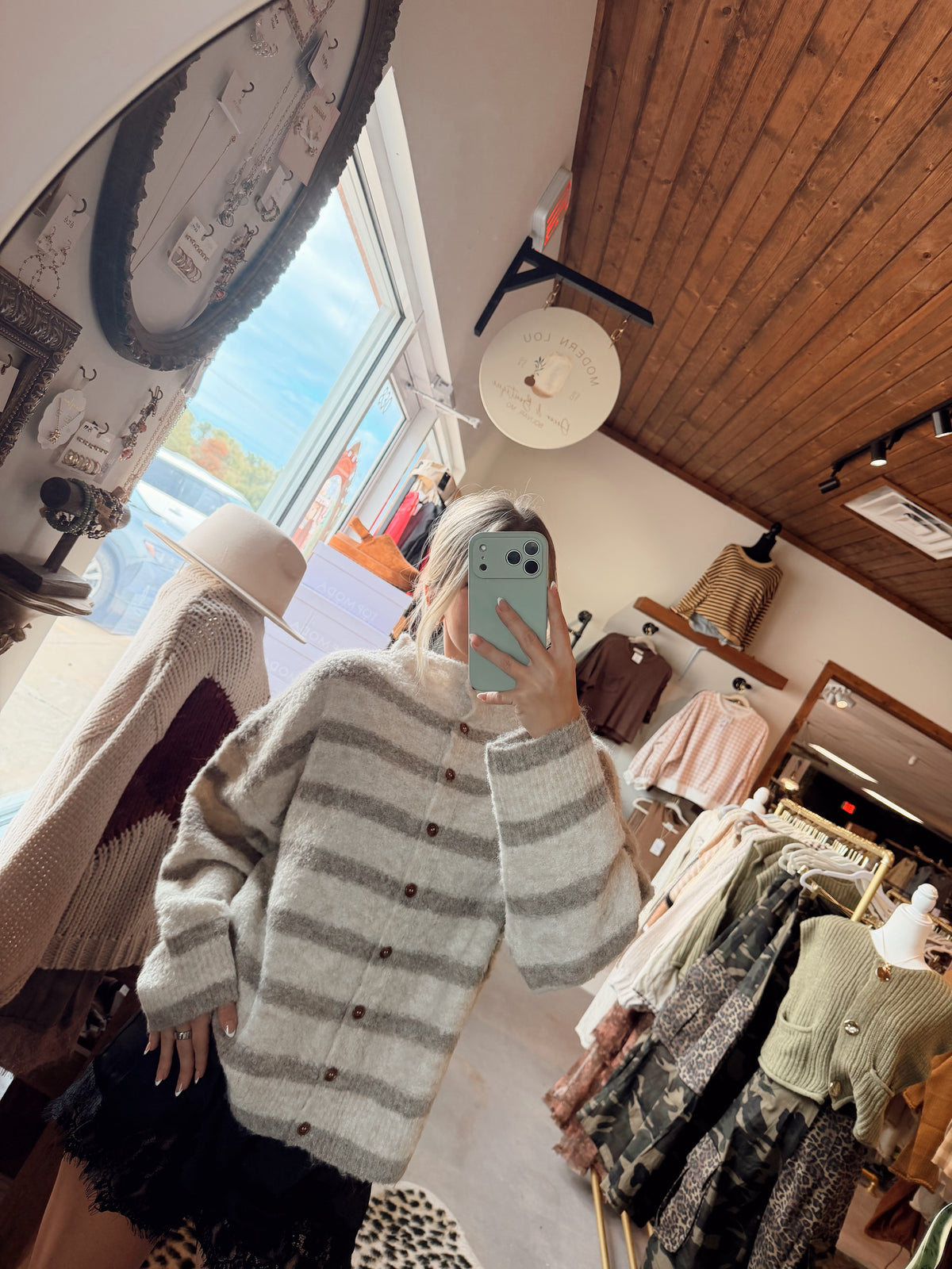 Charli Button Stripe Cardigan