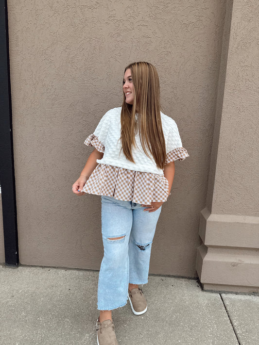 Gingham Ruffle Top